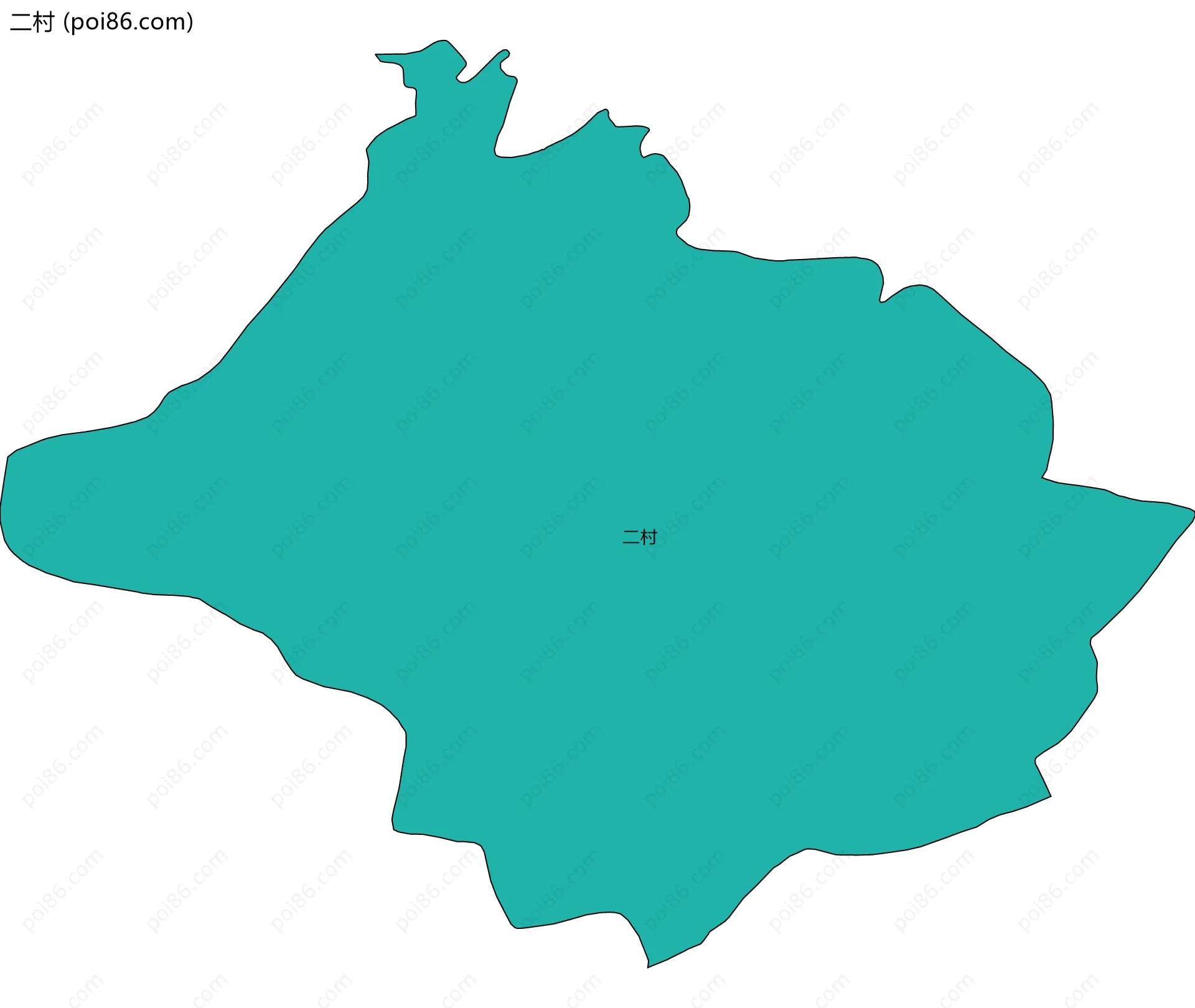 二村边界地图