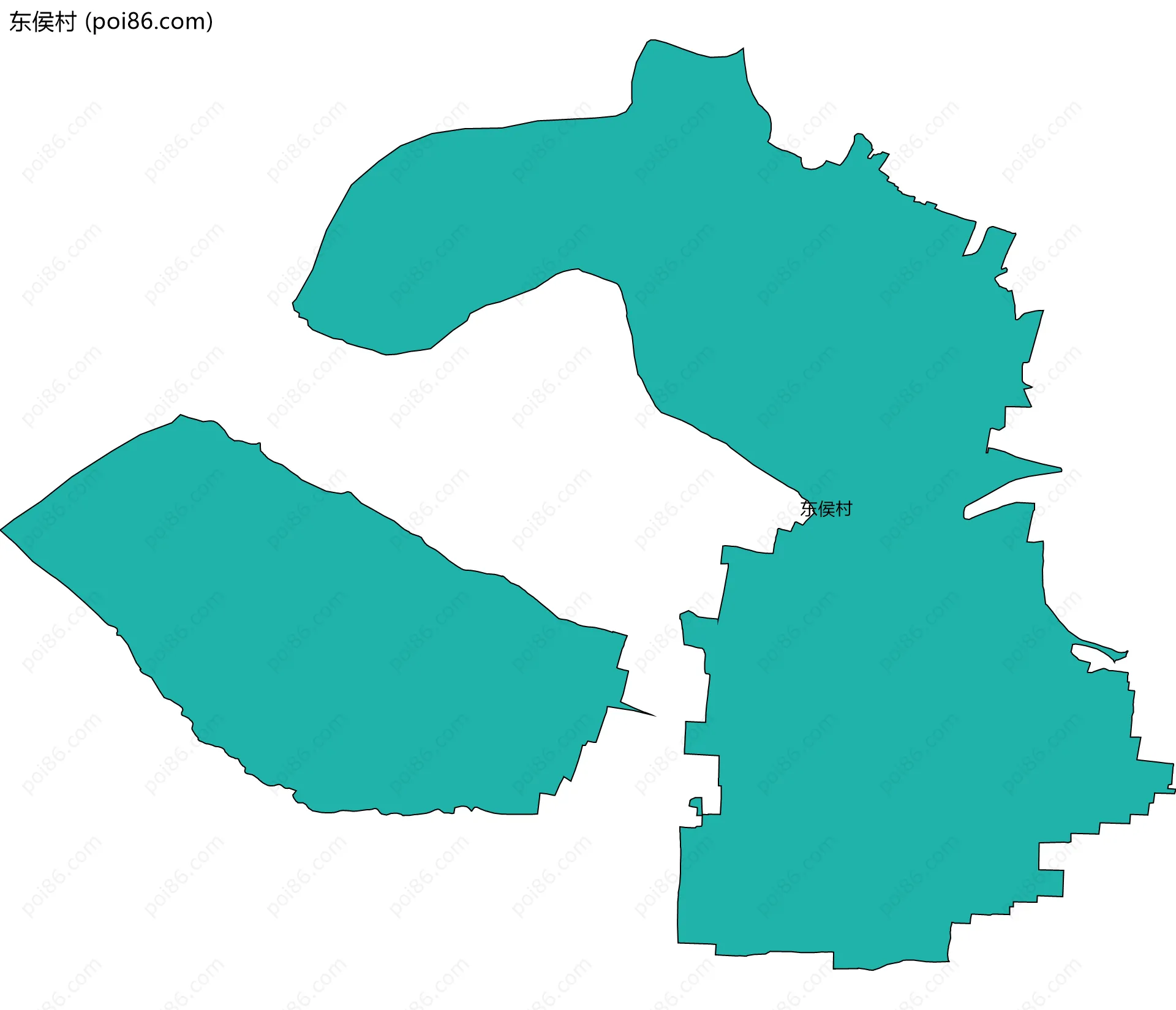 东侯村边界地图
