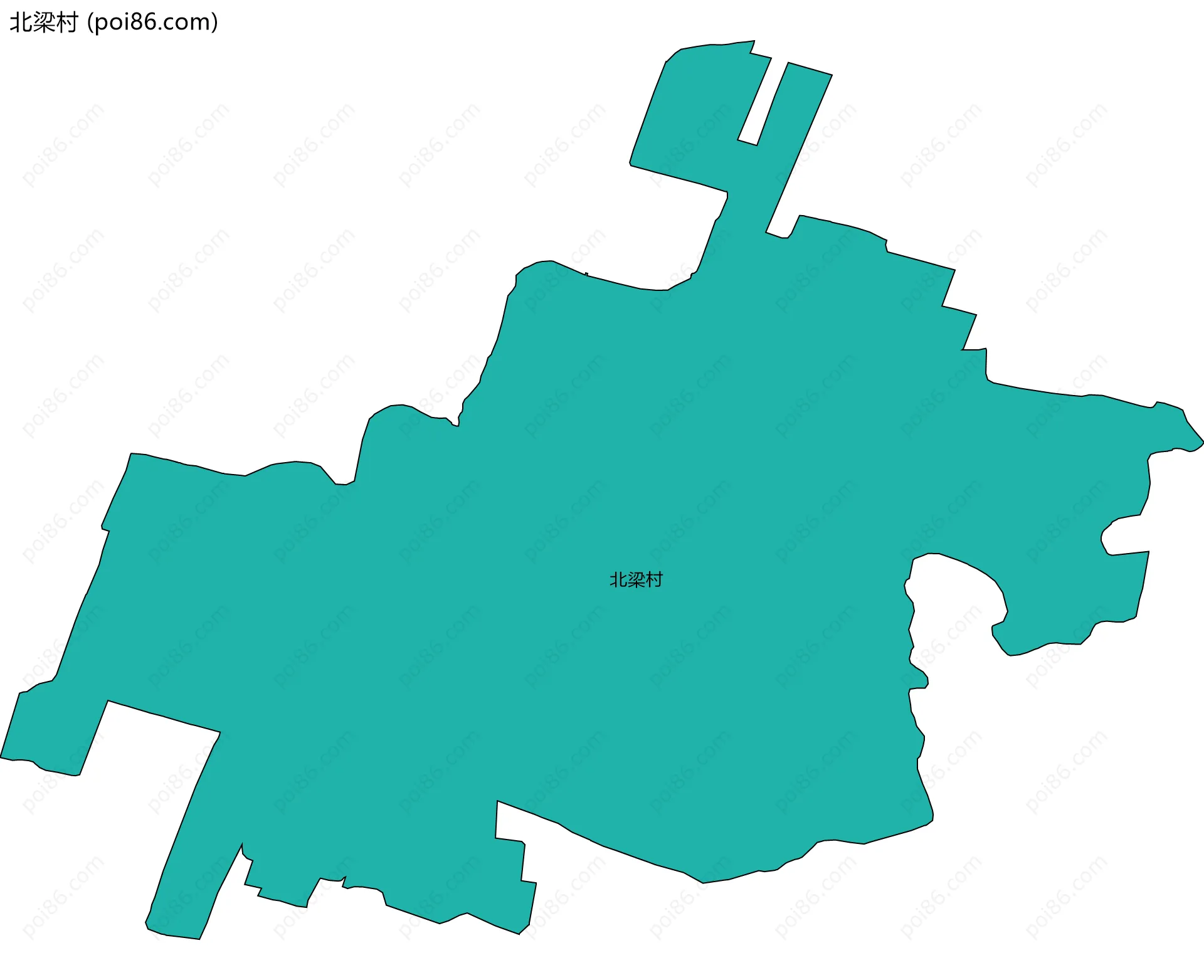 北梁村边界地图