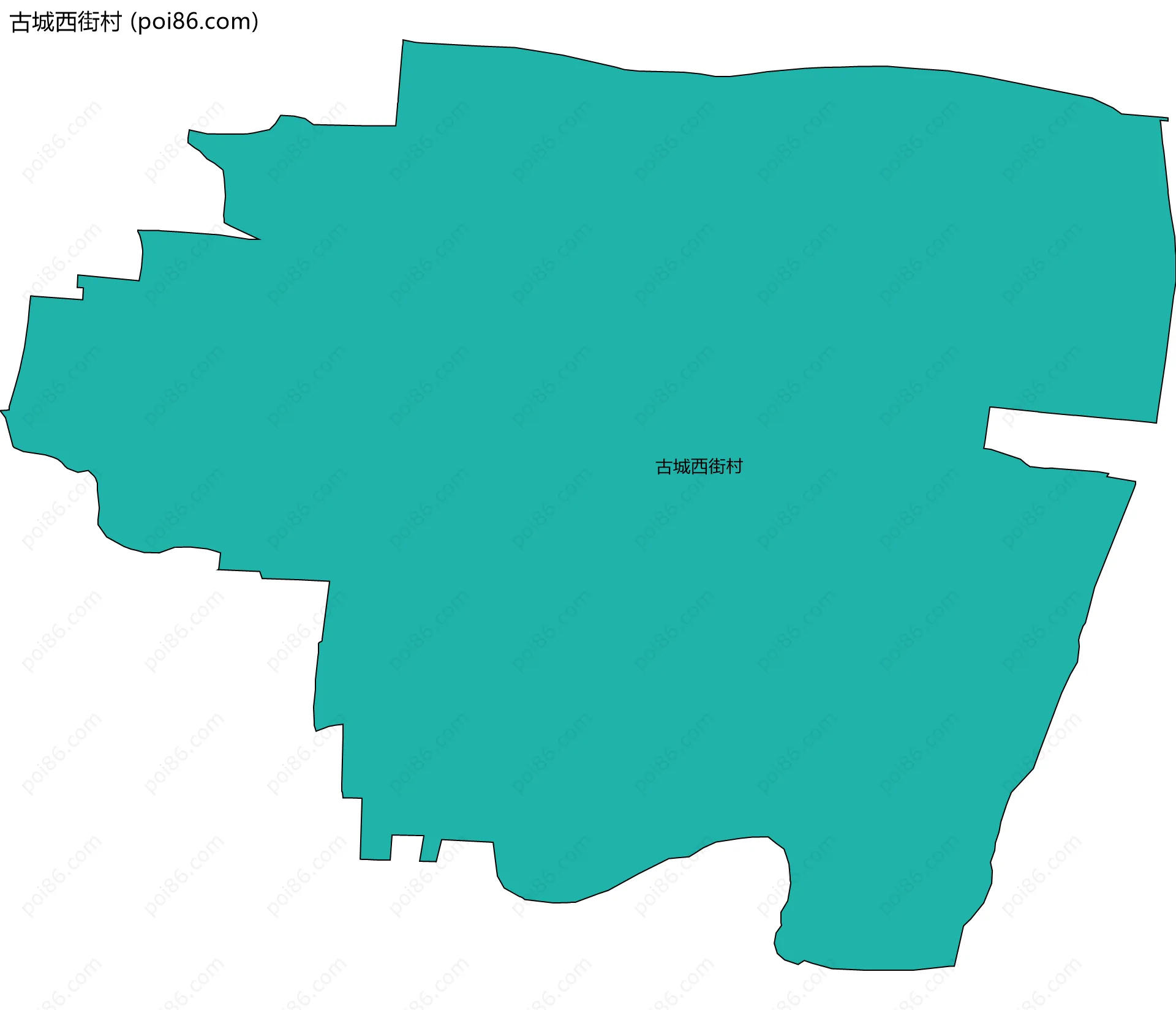 古城西街村边界地图