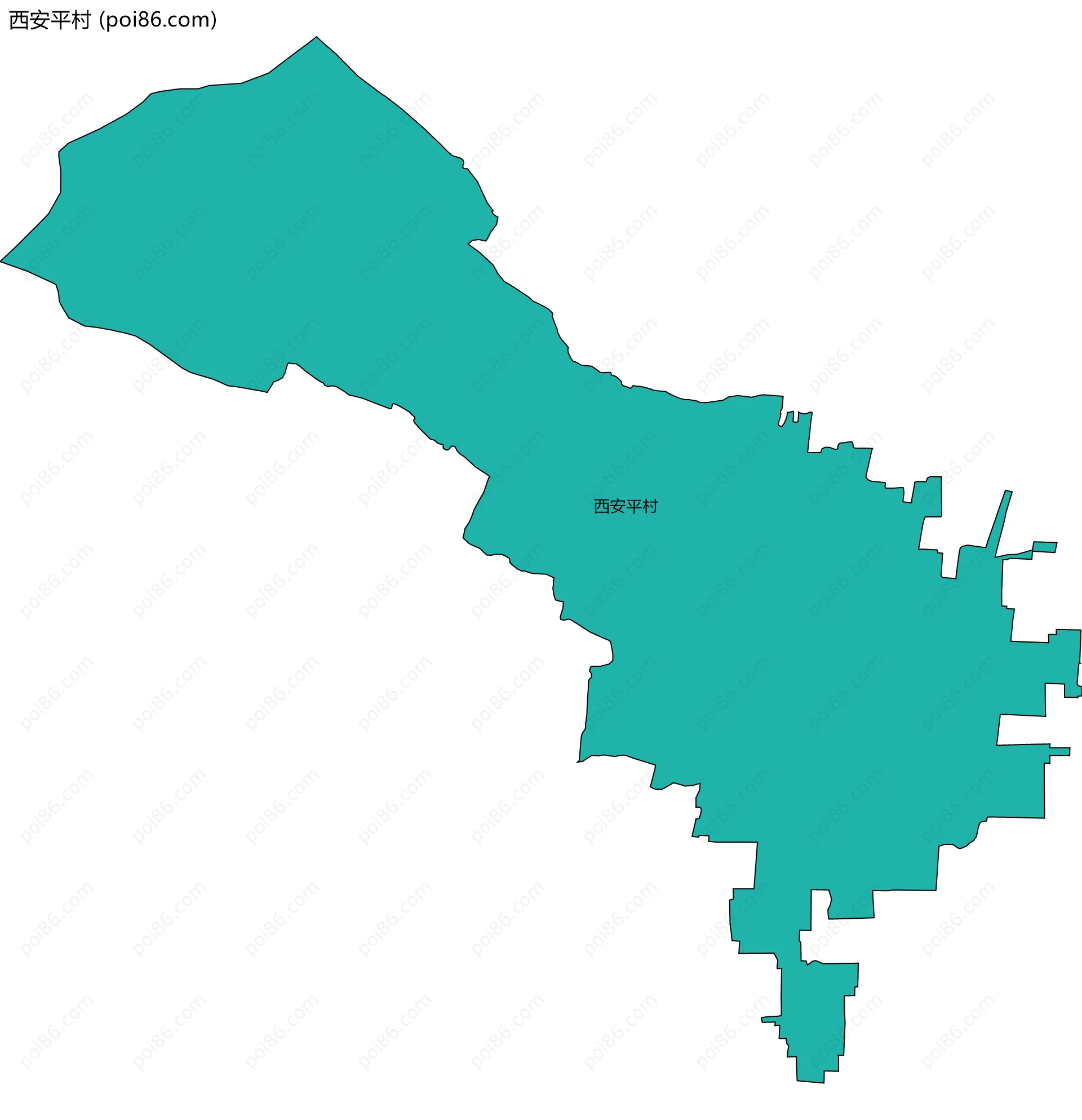 西安平村边界地图