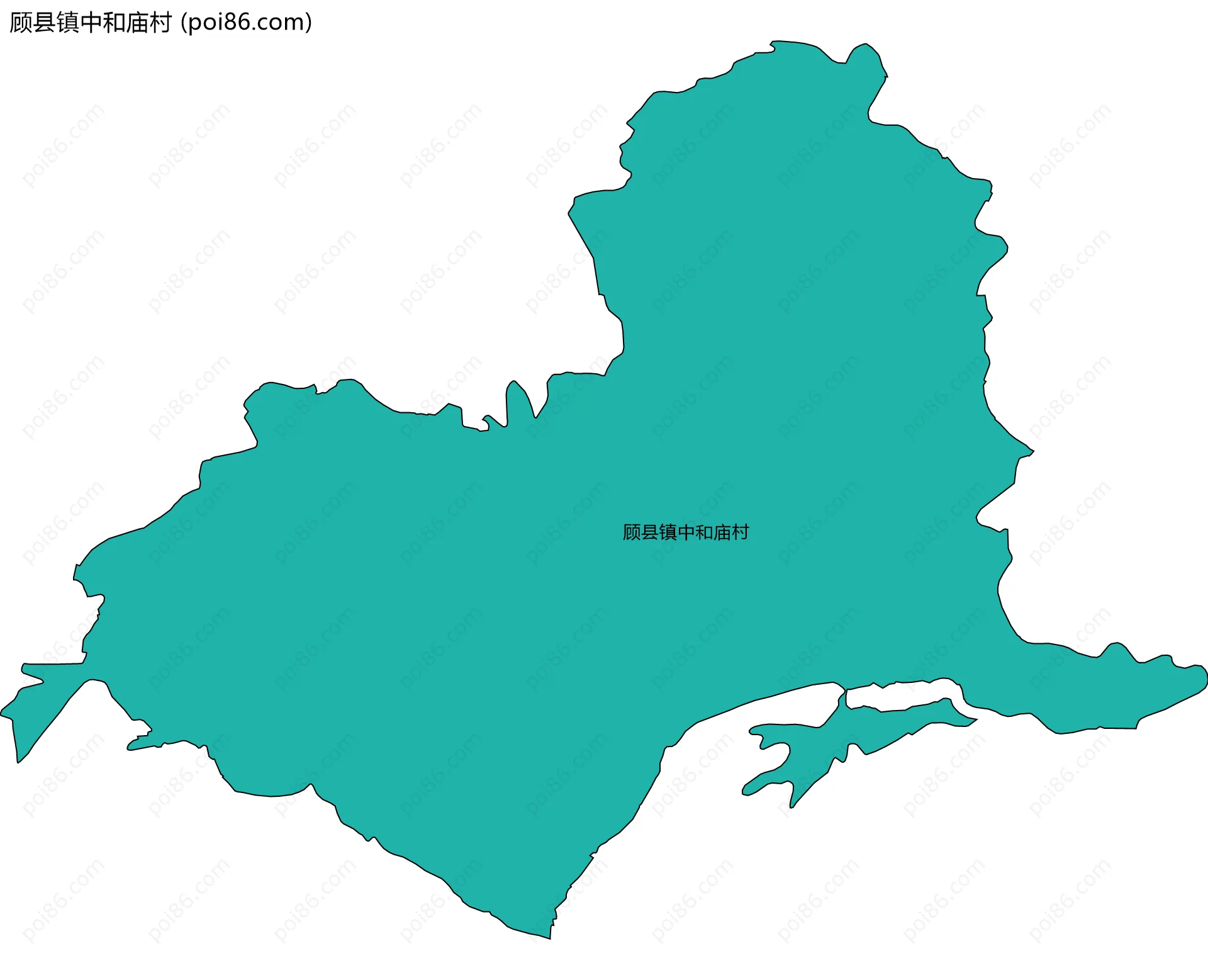 顾县镇中和庙村边界地图