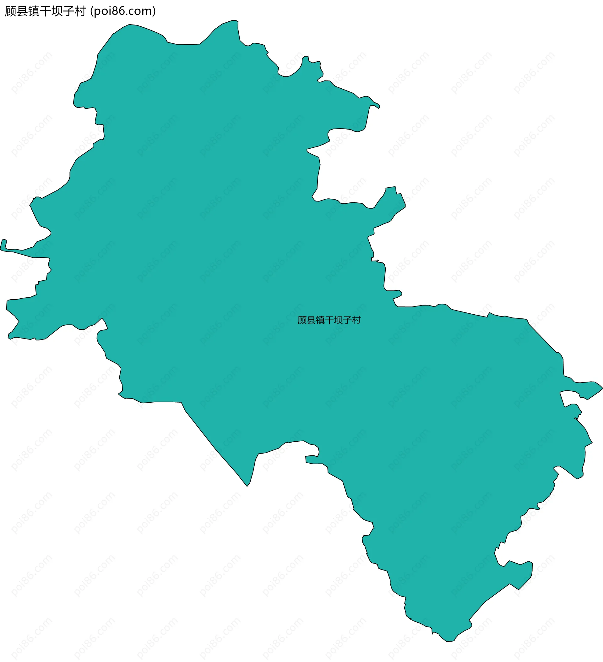顾县镇干坝子村边界地图