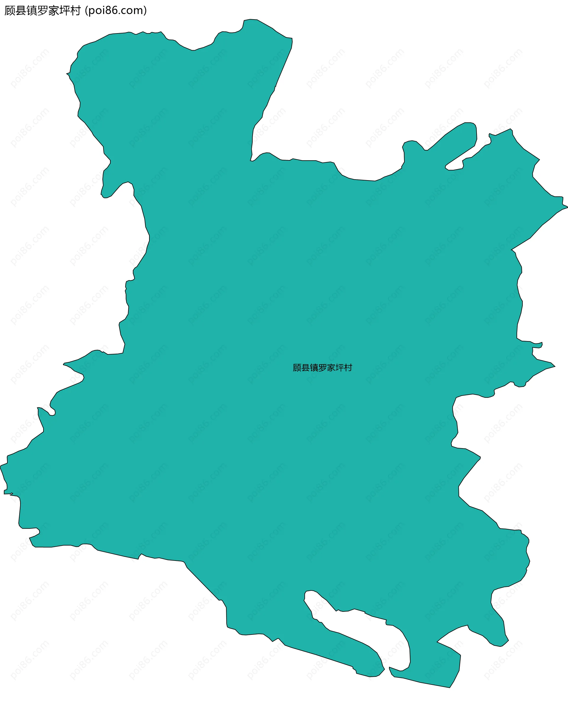 顾县镇罗家坪村边界地图