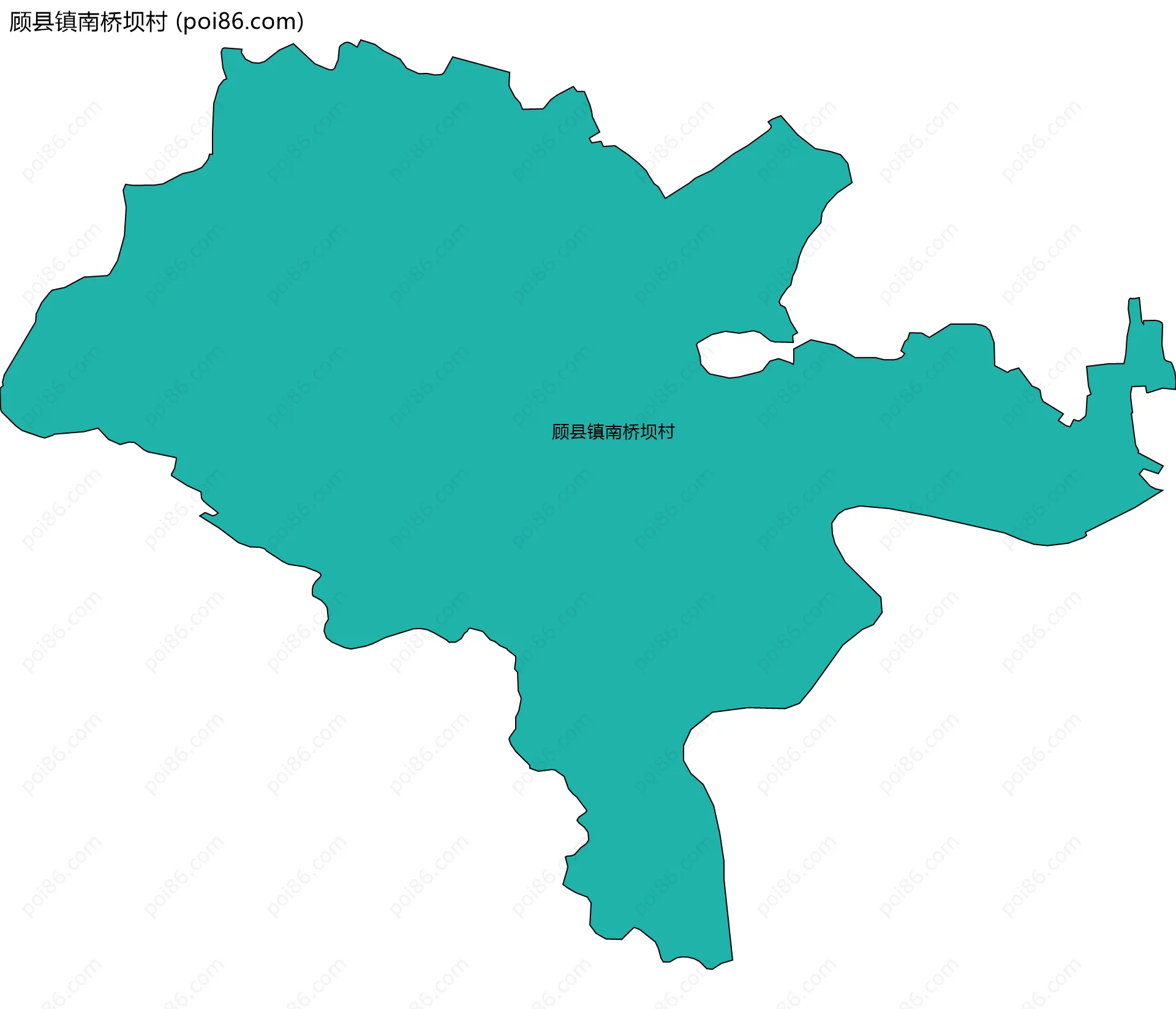顾县镇南桥坝村边界地图