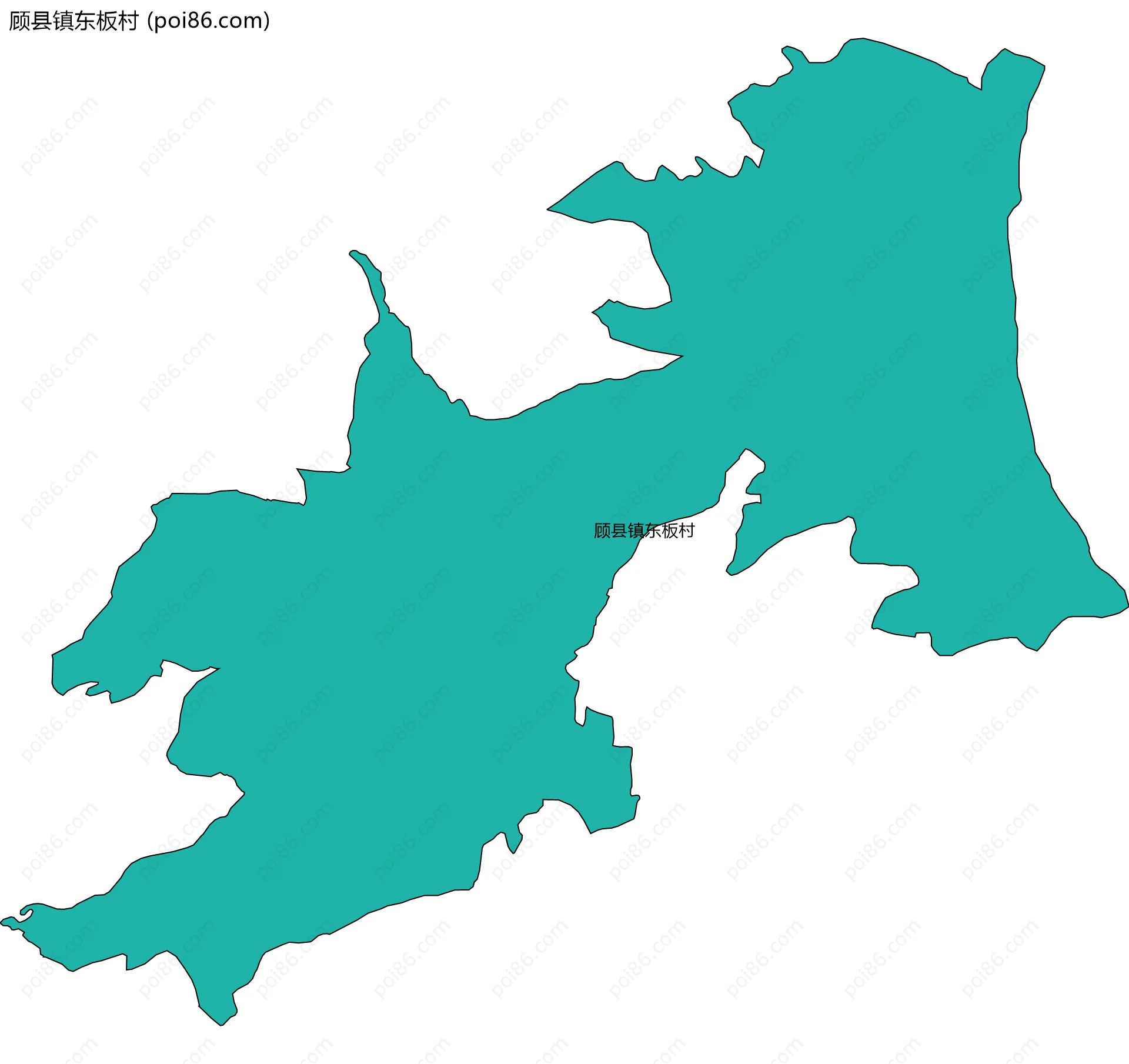 顾县镇东板村边界地图