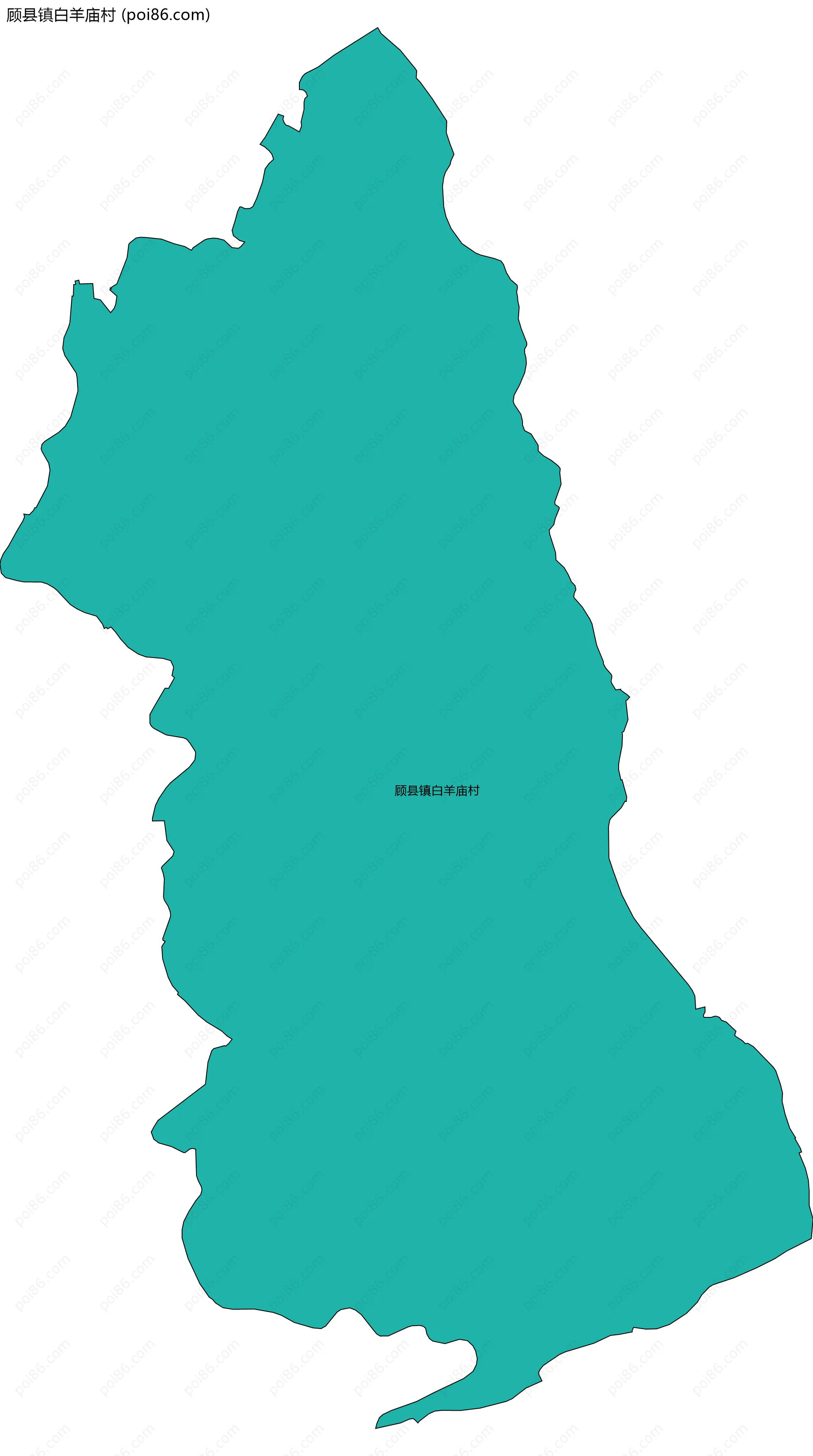 顾县镇白羊庙村边界地图