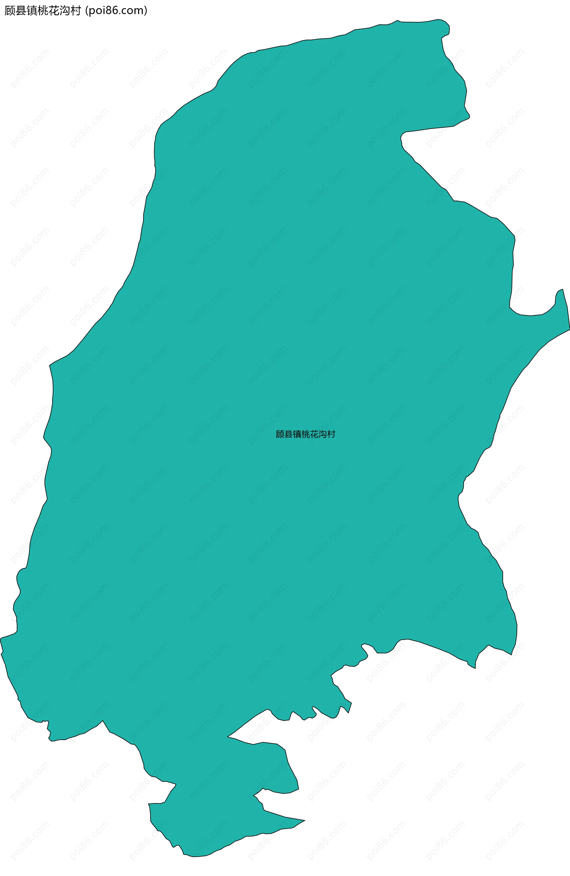 顾县镇桃花沟村边界地图