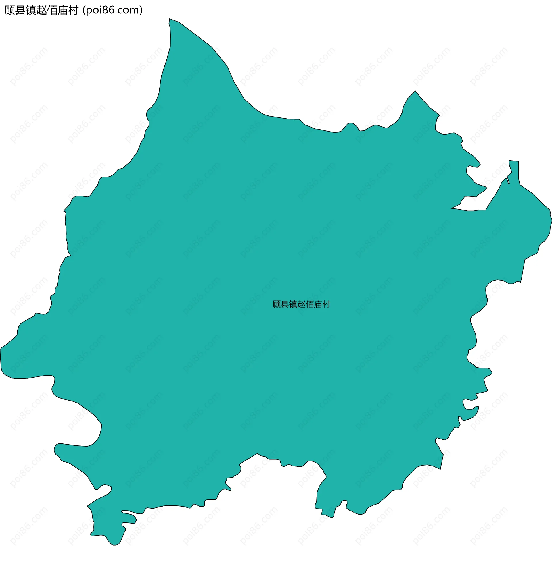 顾县镇赵佰庙村边界地图