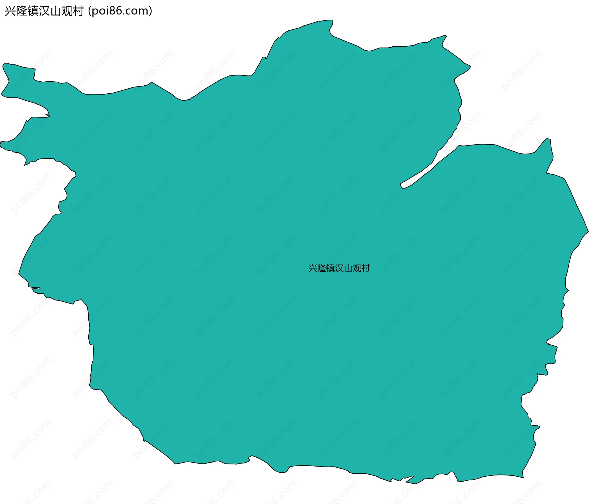 兴隆镇汉山观村边界地图