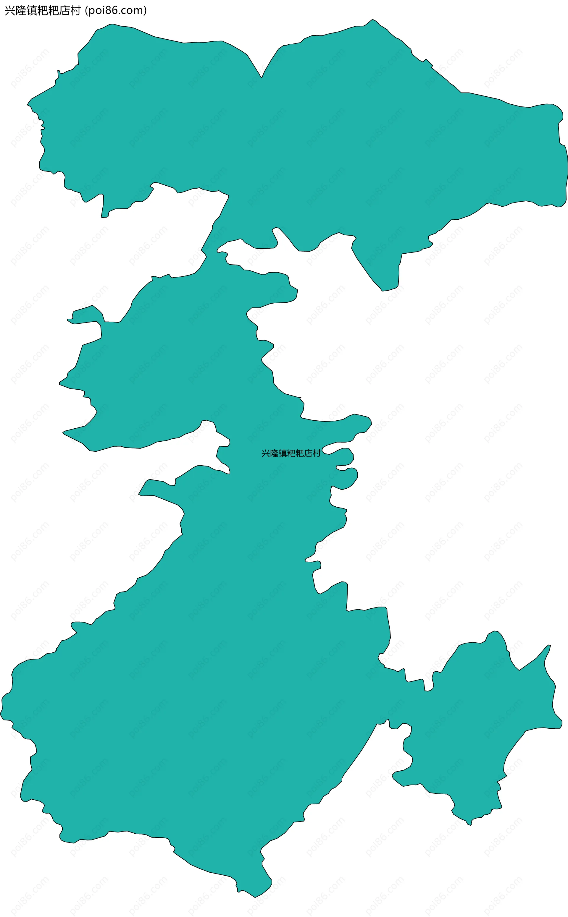 兴隆镇粑粑店村边界地图