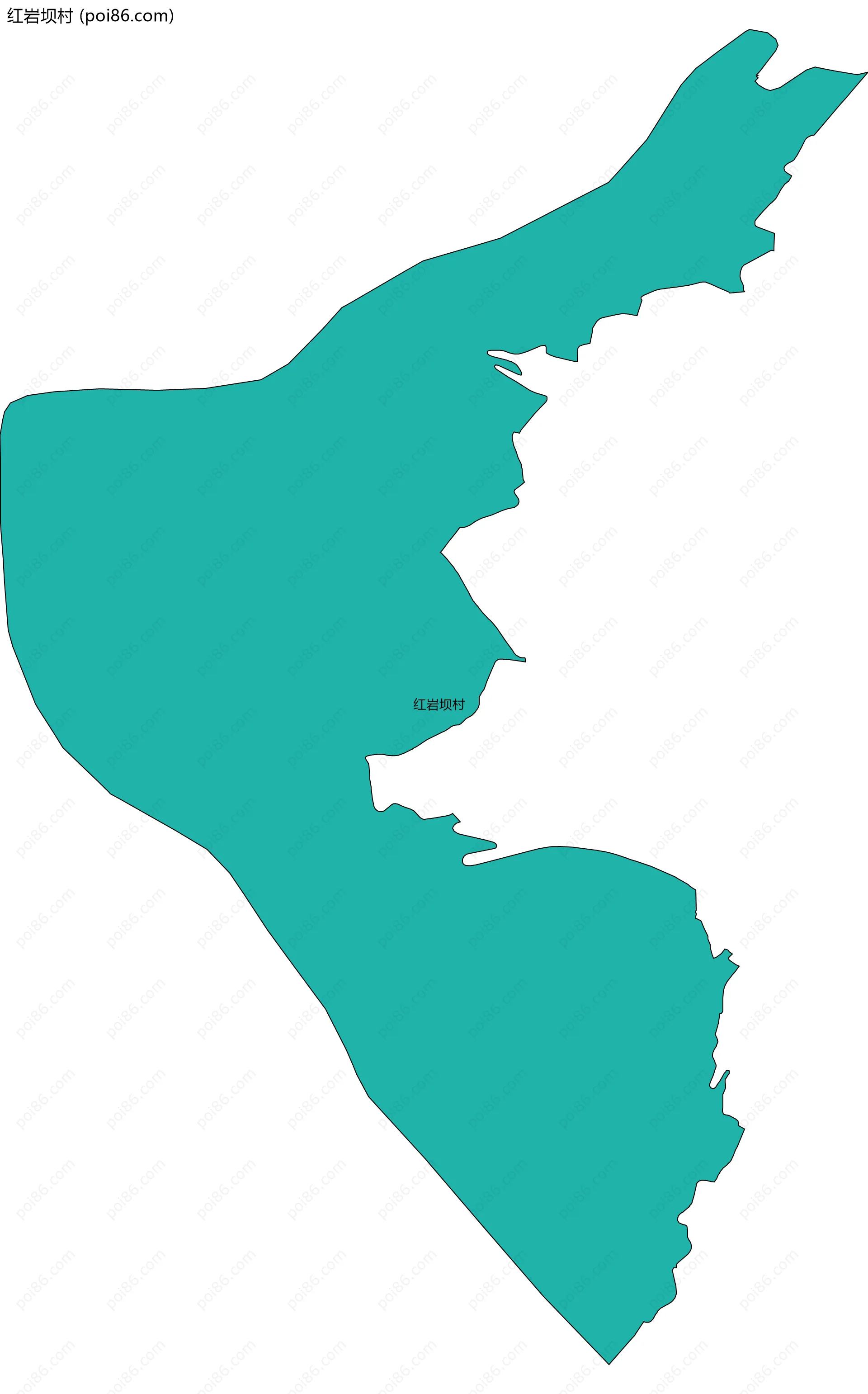 红岩坝村边界地图