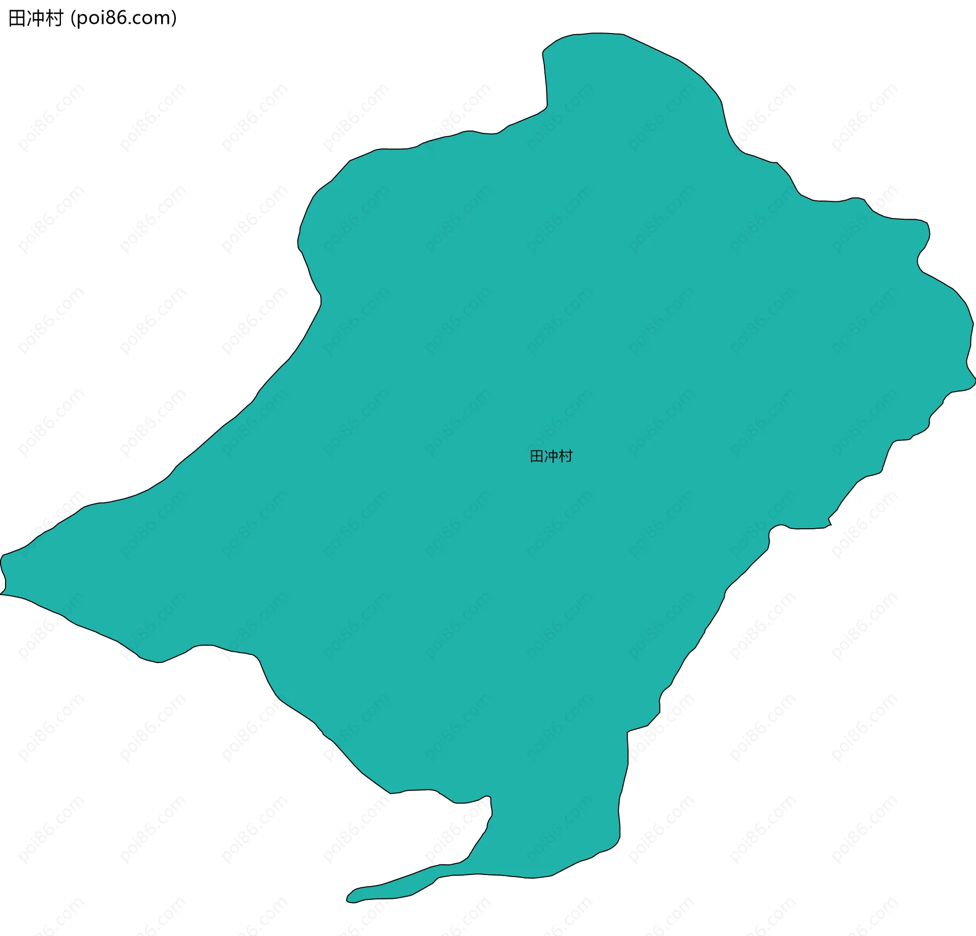 田冲村边界地图