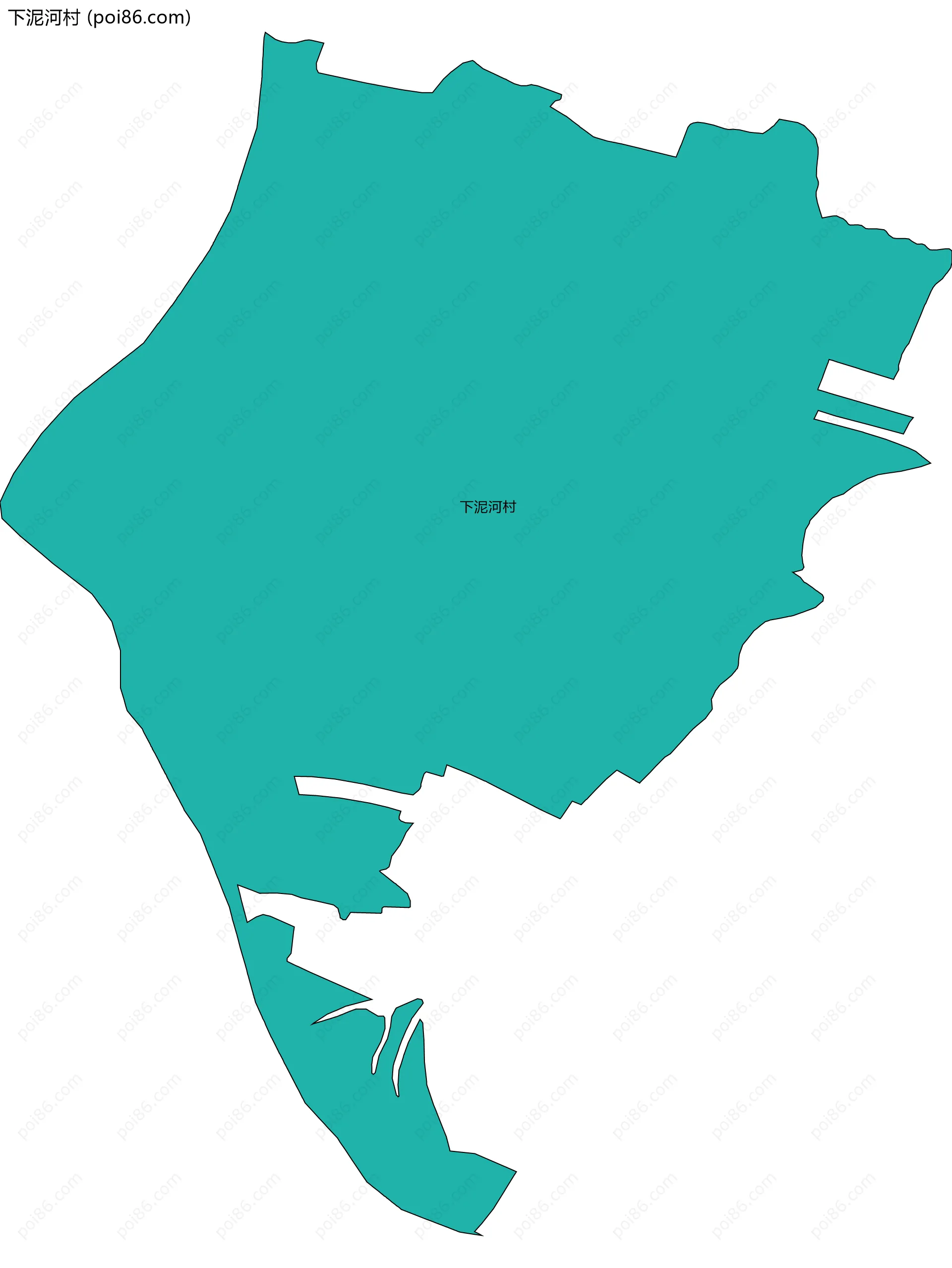 下泥河村边界地图