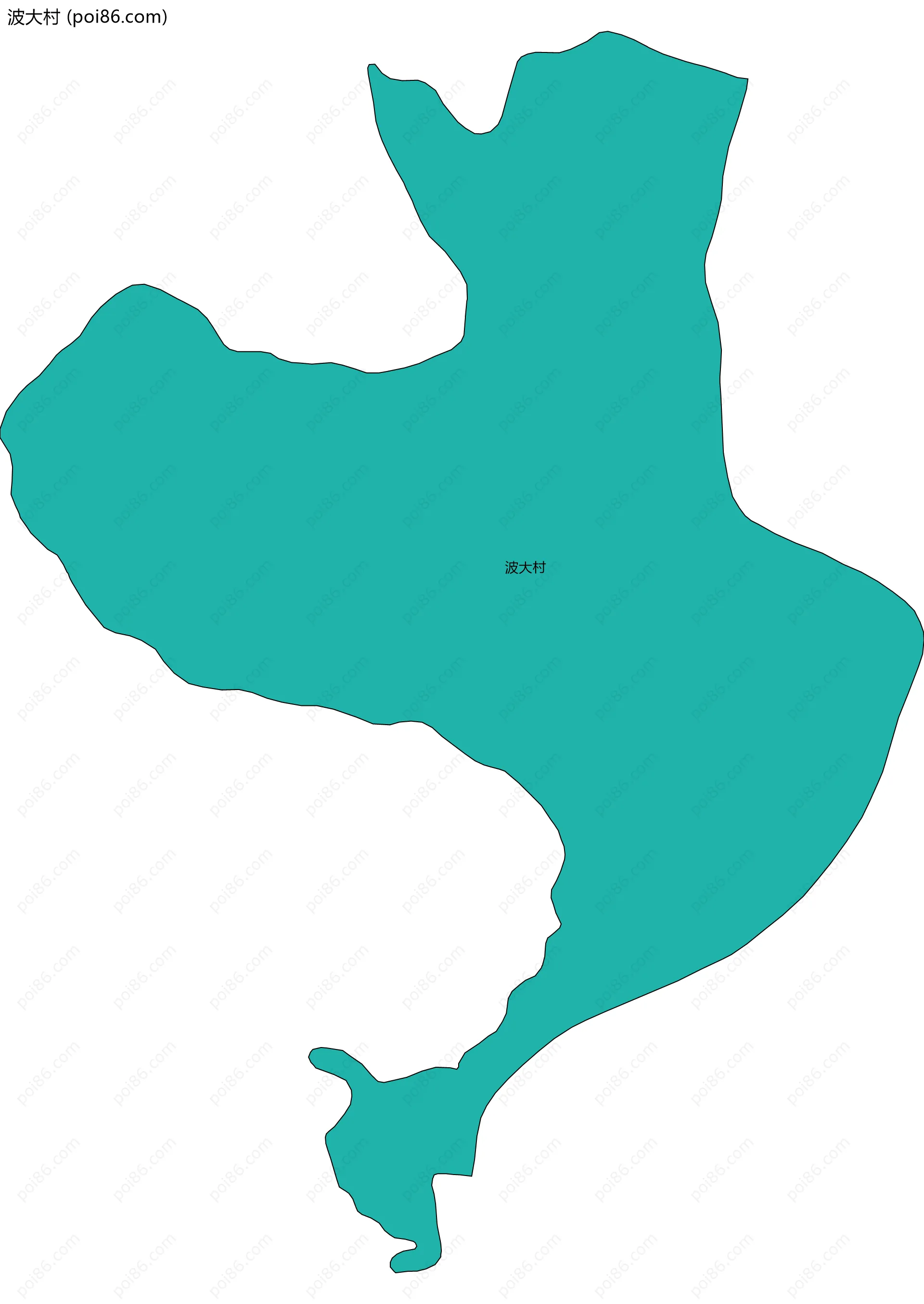 波大村边界地图