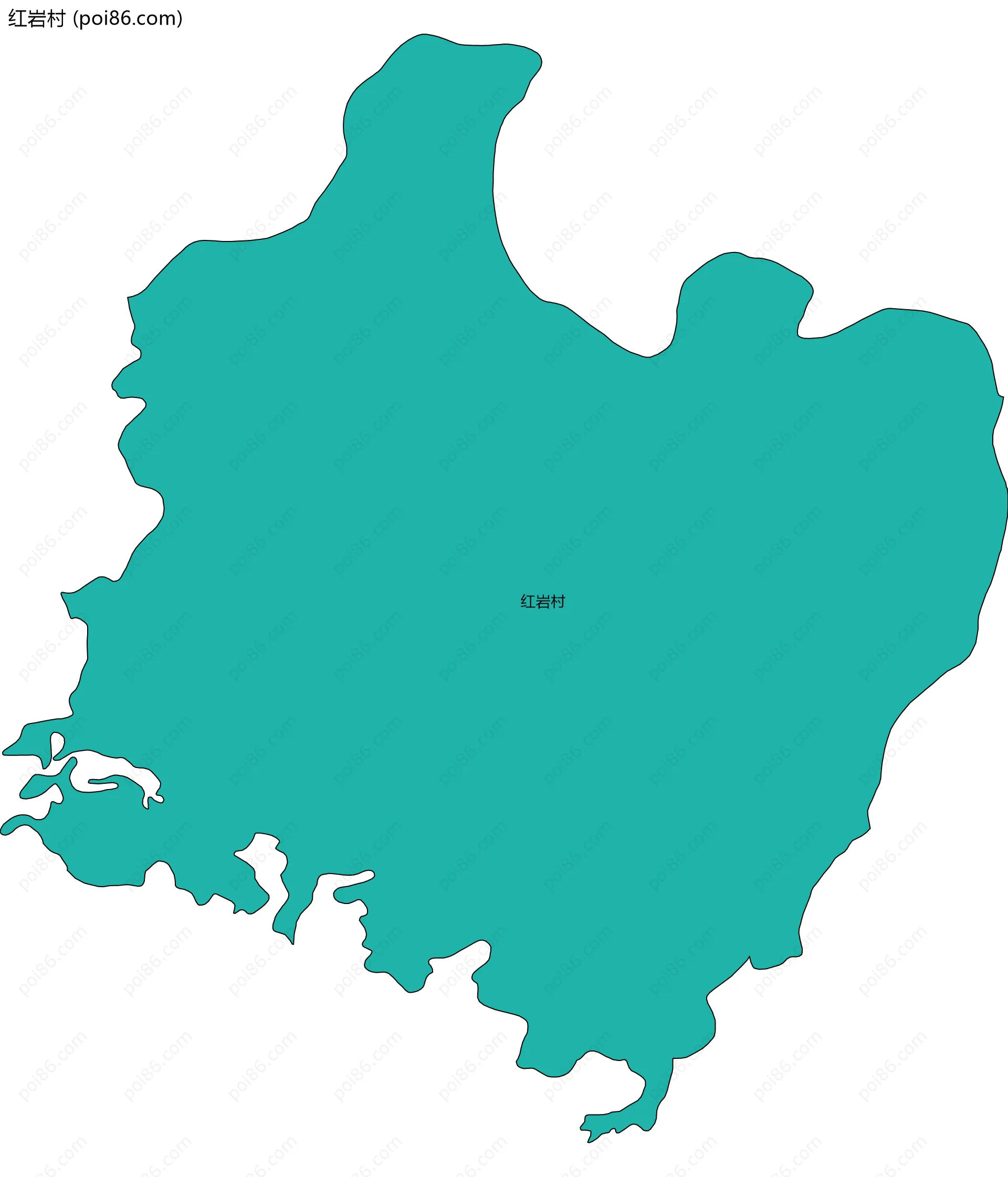 红岩村边界地图