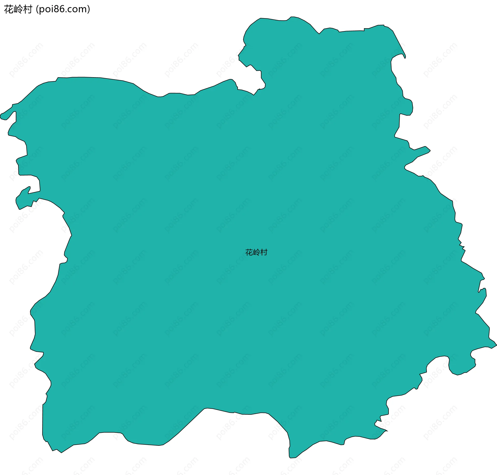 花岭村边界地图