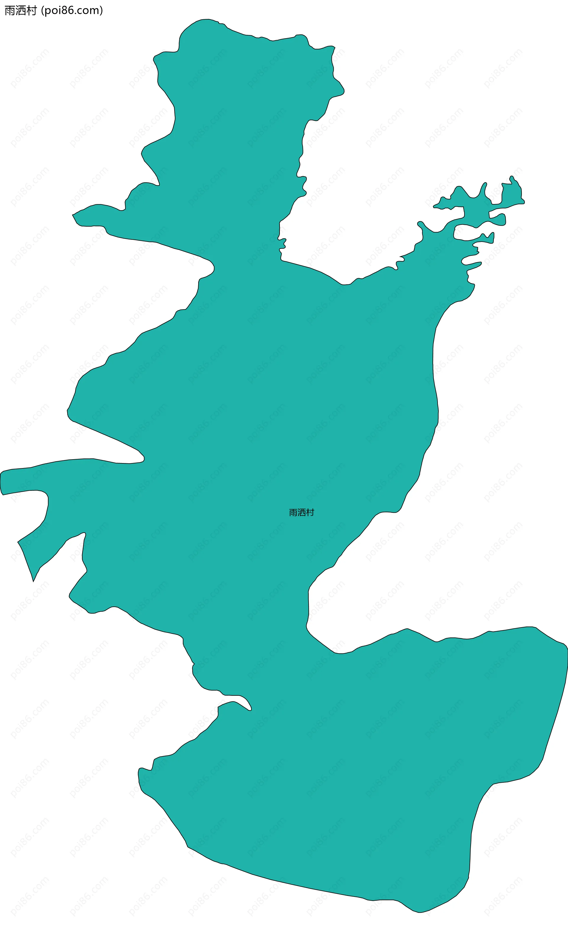 雨洒村边界地图