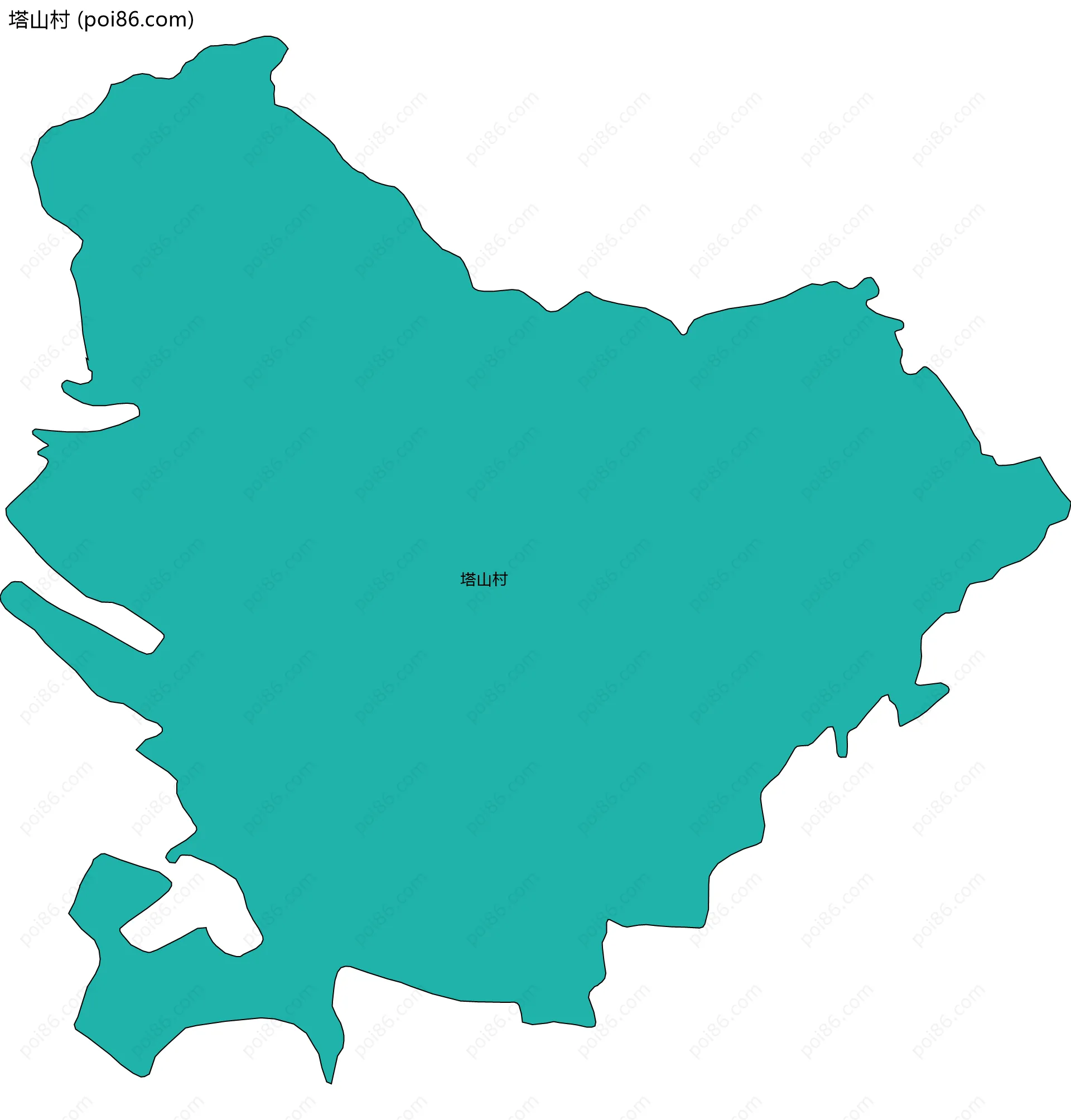 塔山村边界地图