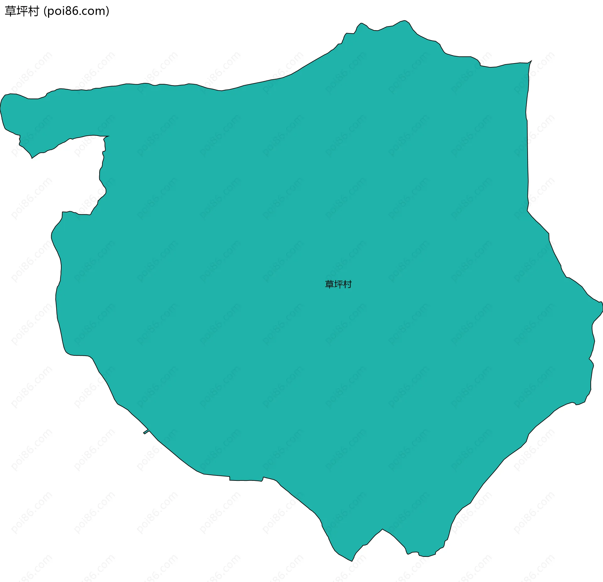 草坪村边界地图