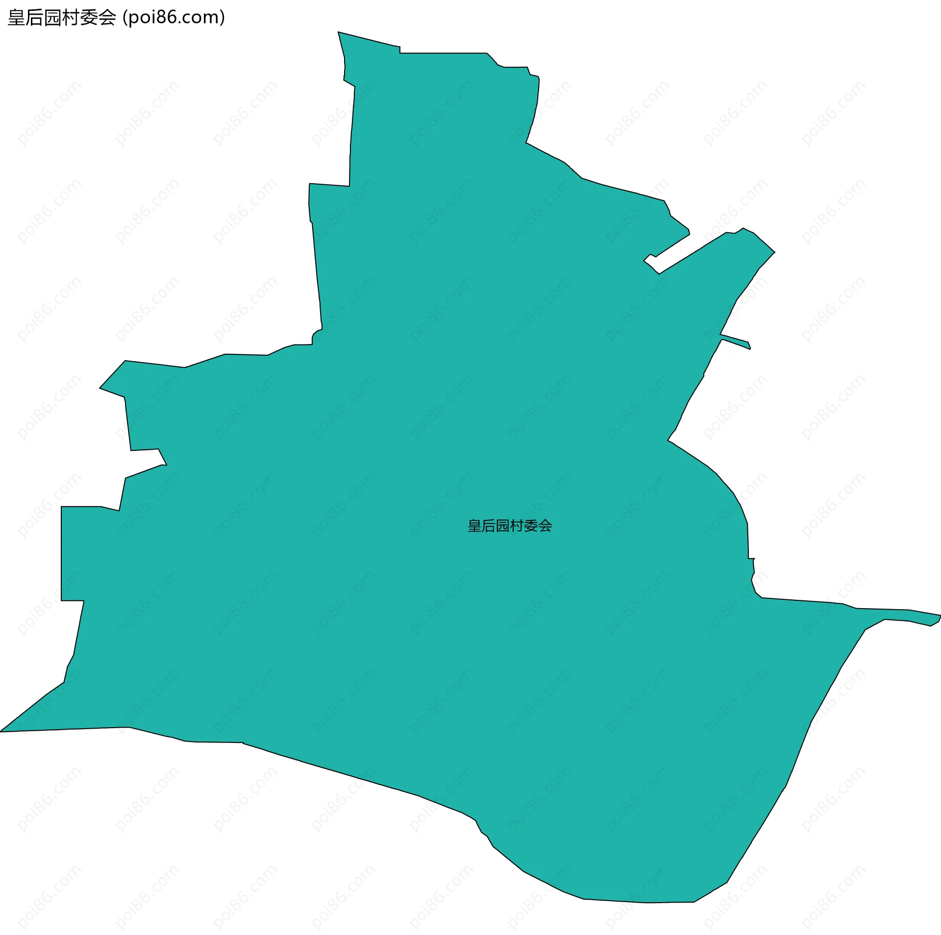 皇后园村委会边界地图