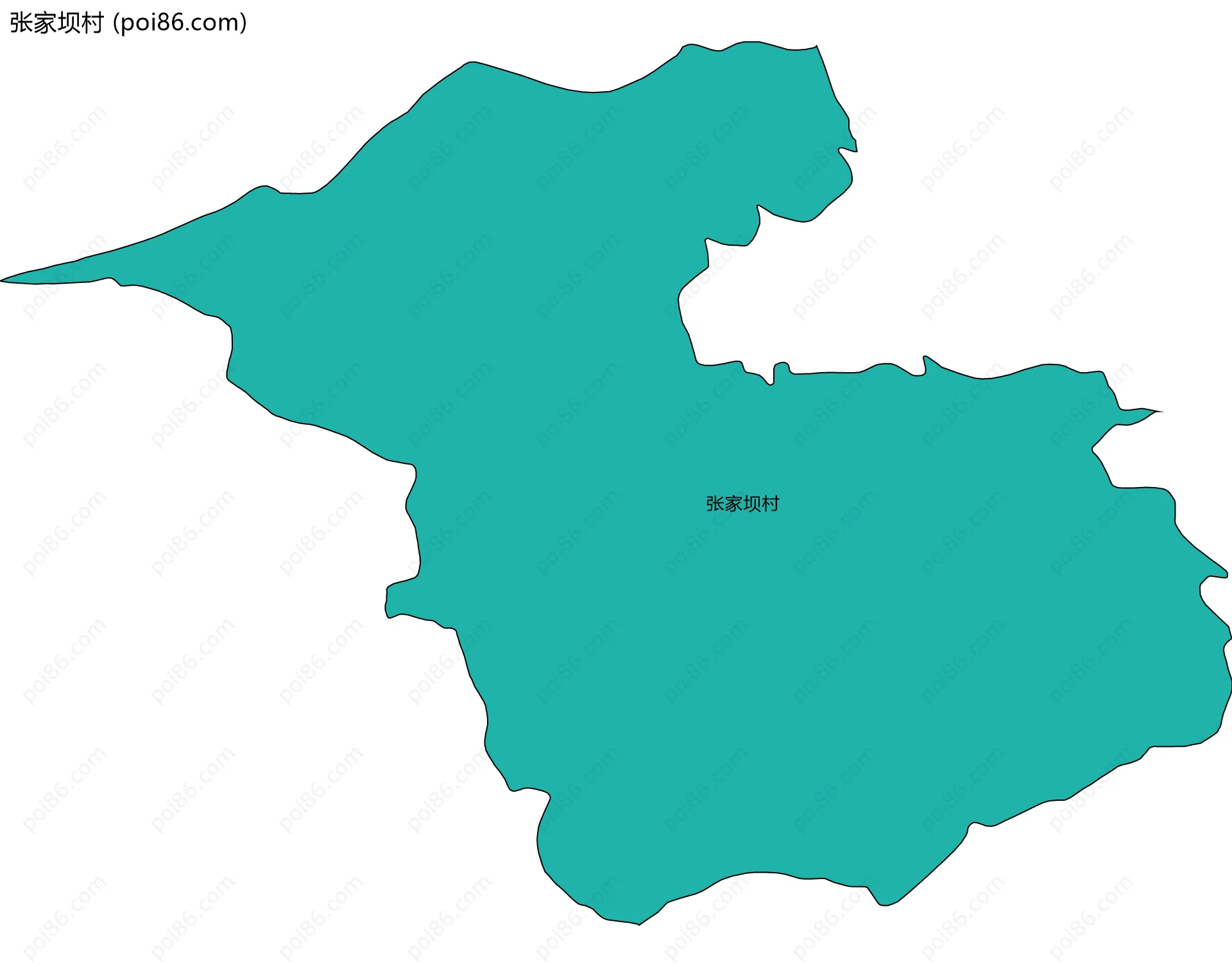 张家坝村边界地图