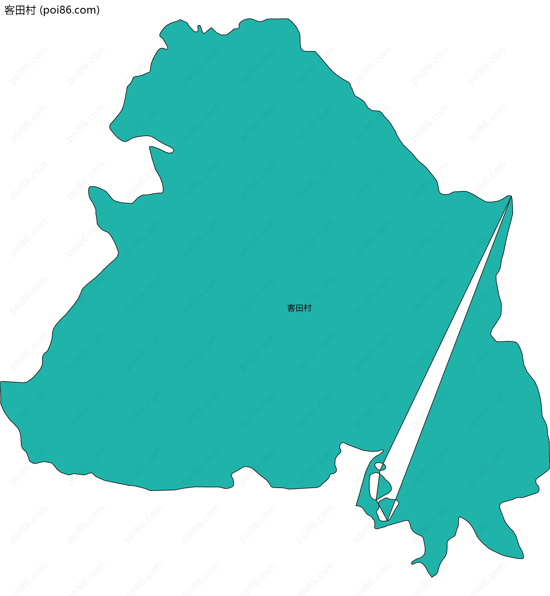 客田村边界地图