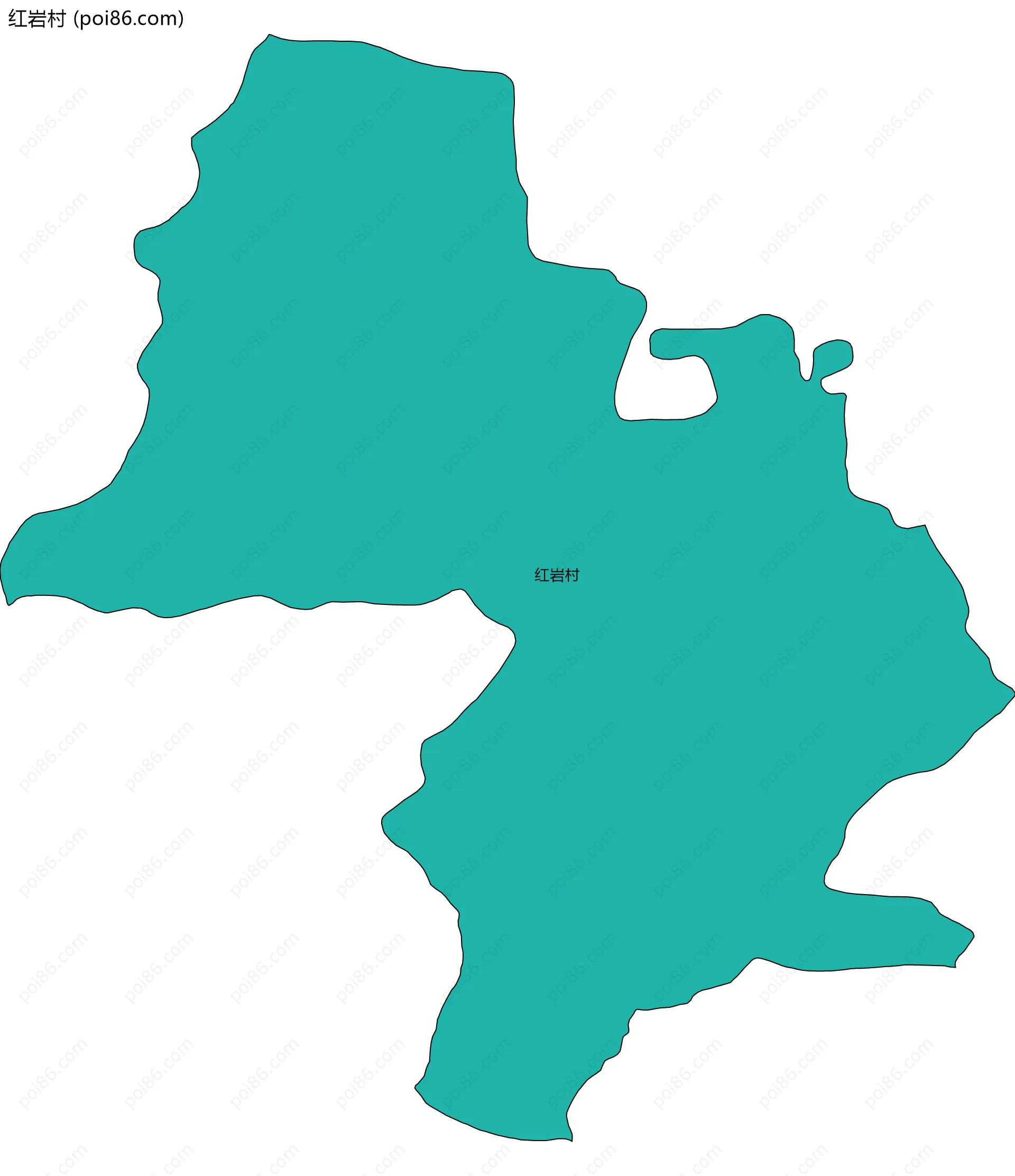红岩村边界地图