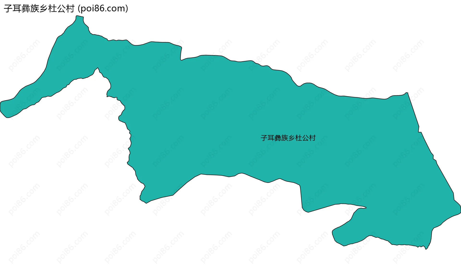 子耳彝族乡杜公村边界地图