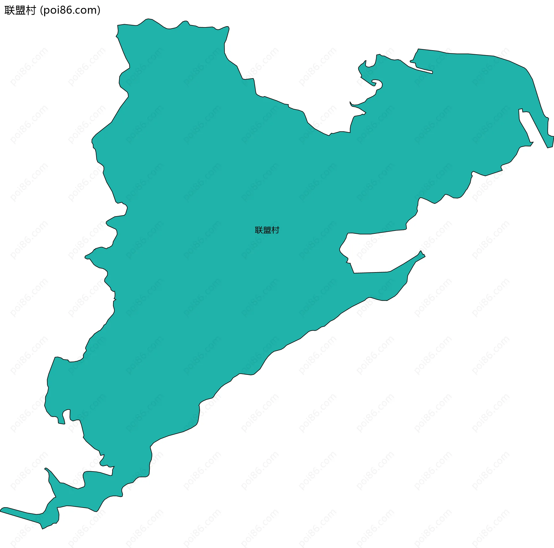 联盟村边界地图