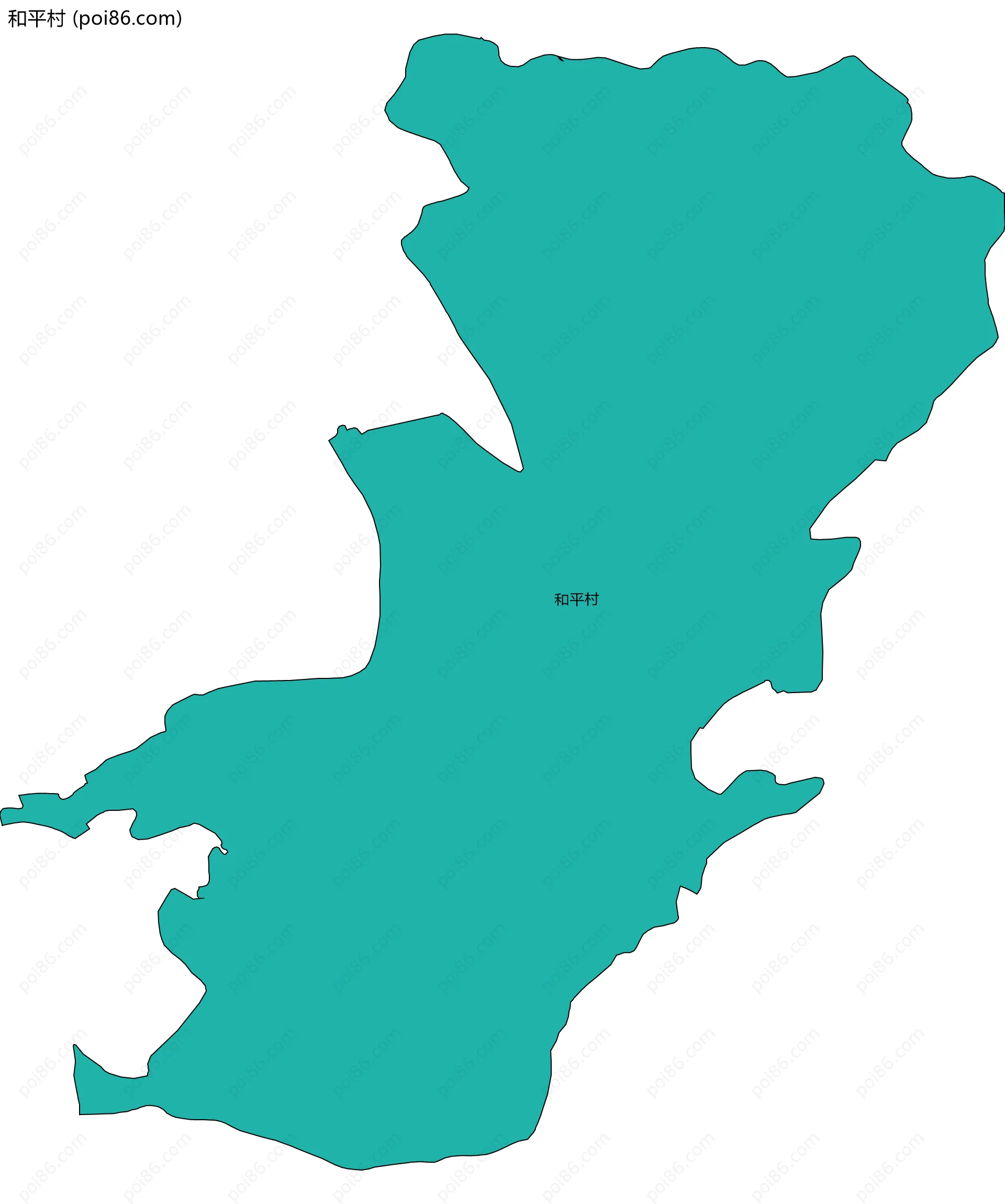 和平村边界地图