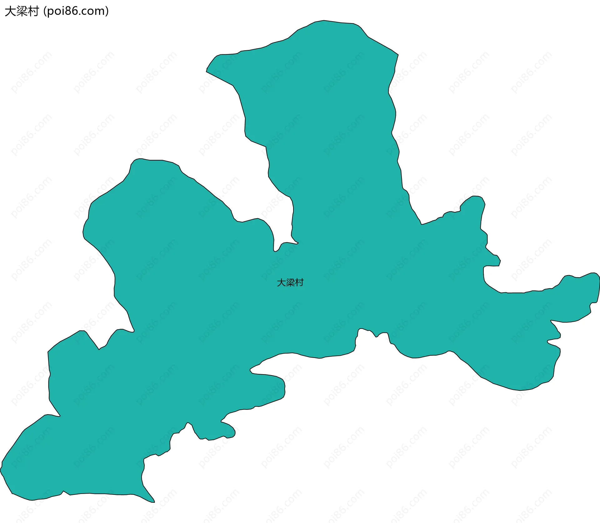 大梁村边界地图