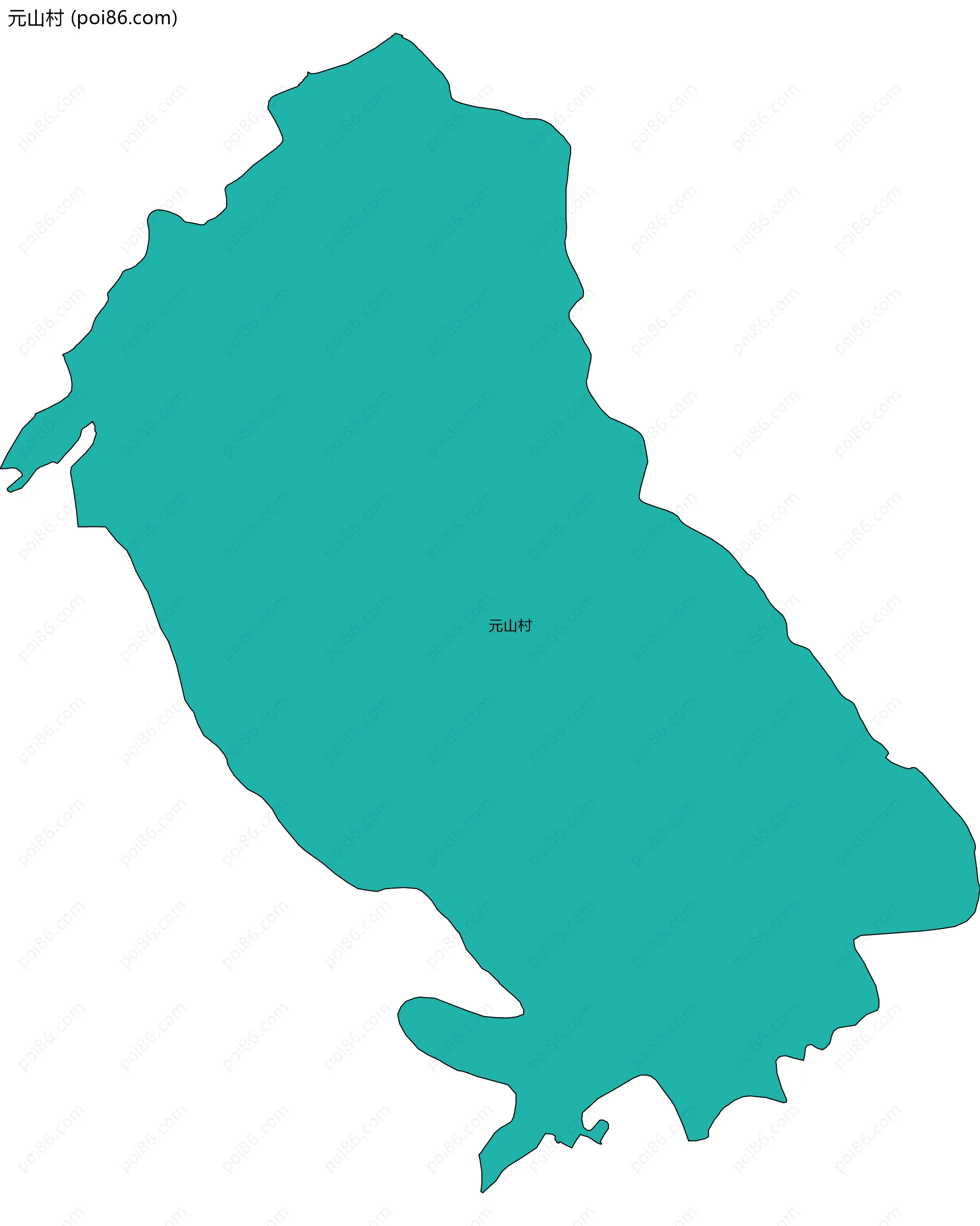 元山村边界地图