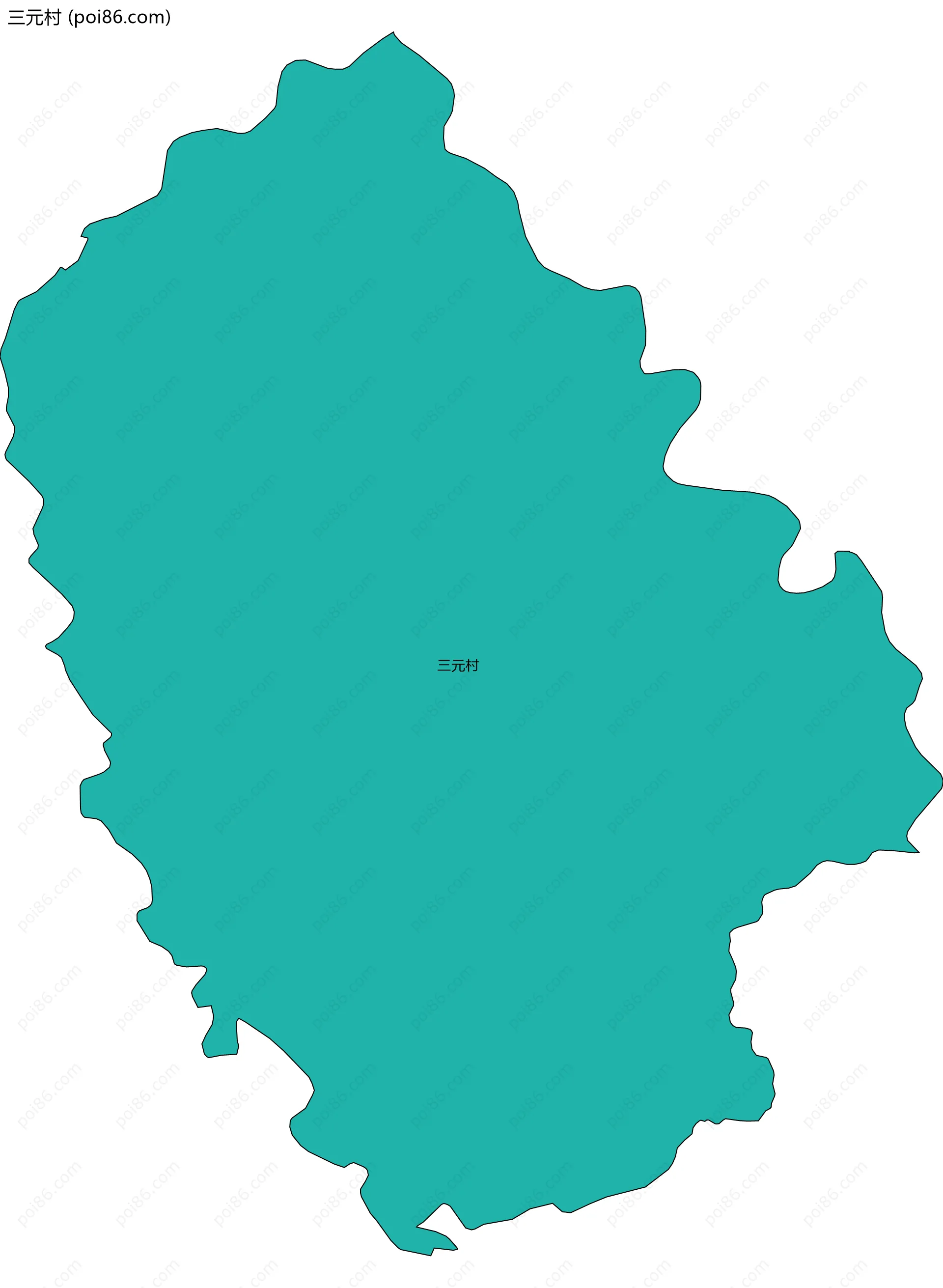 三元村边界地图