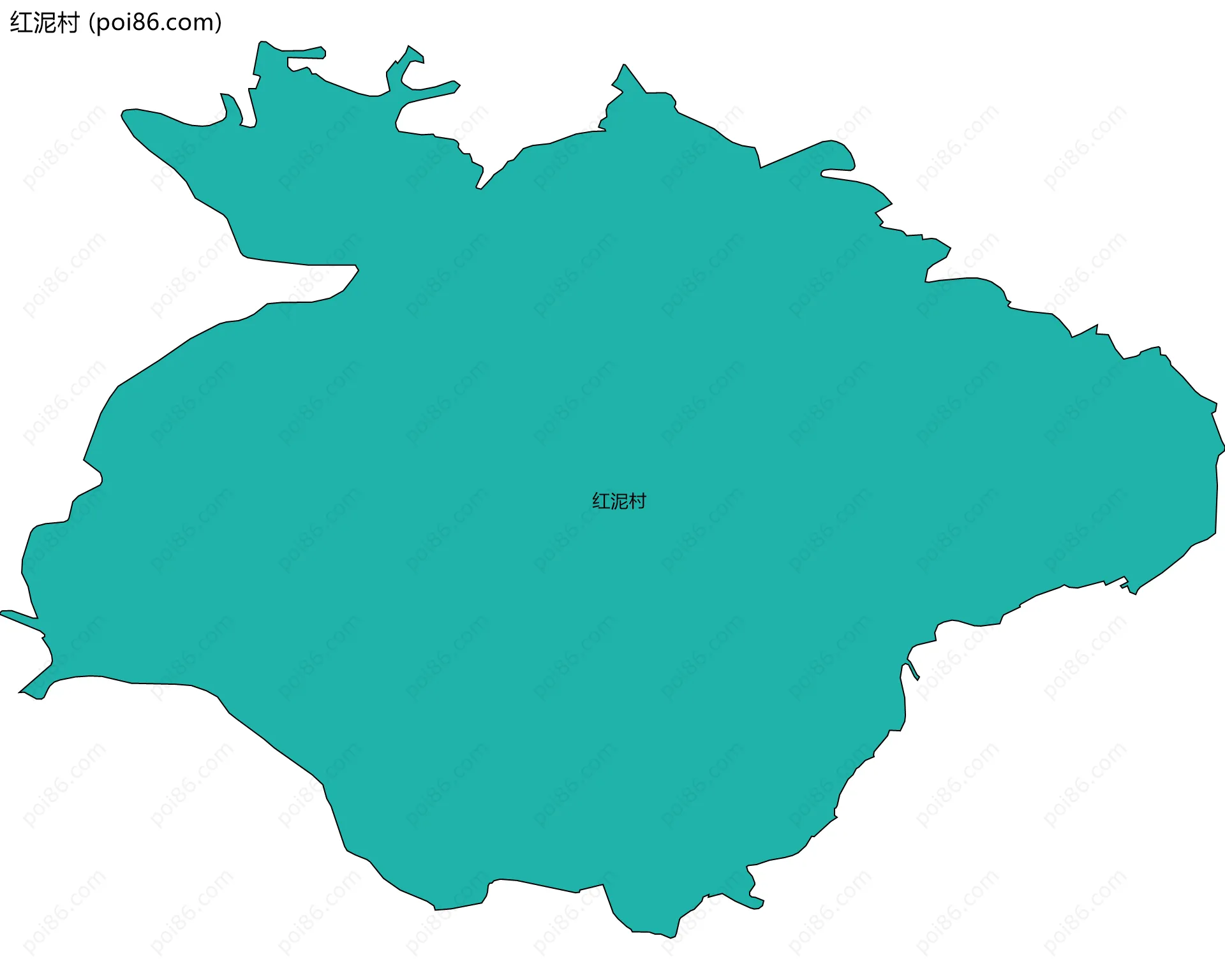红泥村边界地图