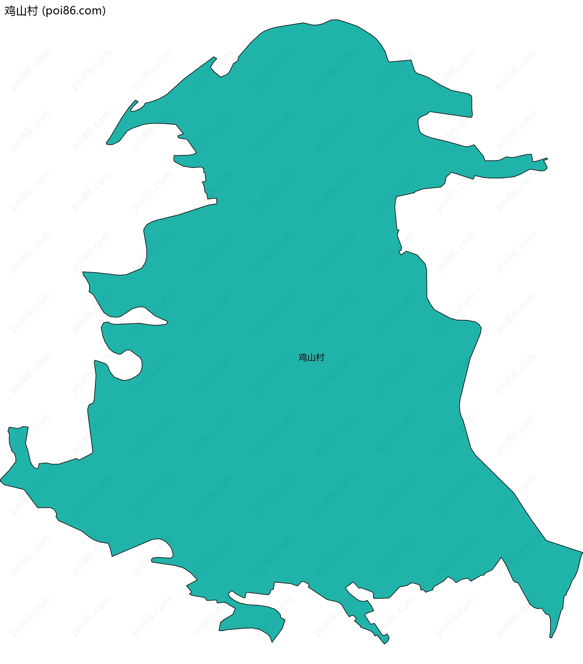 鸡山村边界地图
