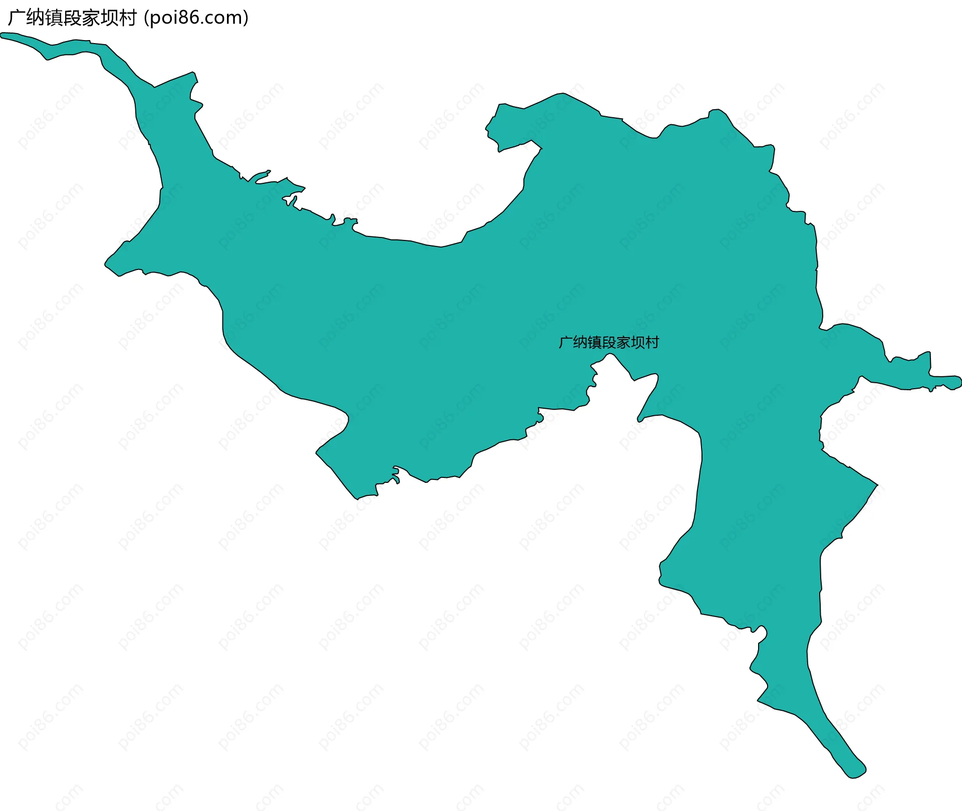 广纳镇段家坝村边界地图