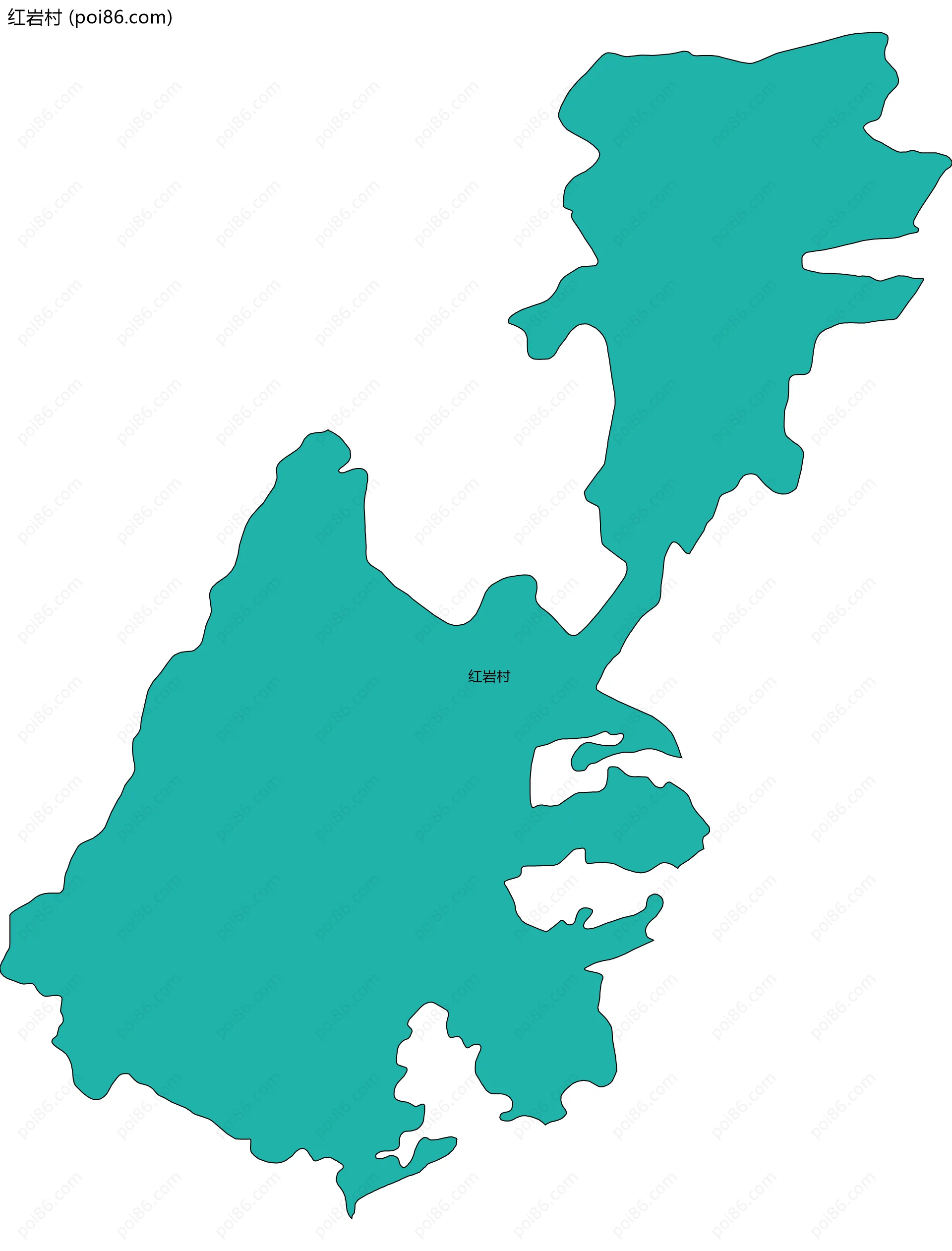 红岩村边界地图