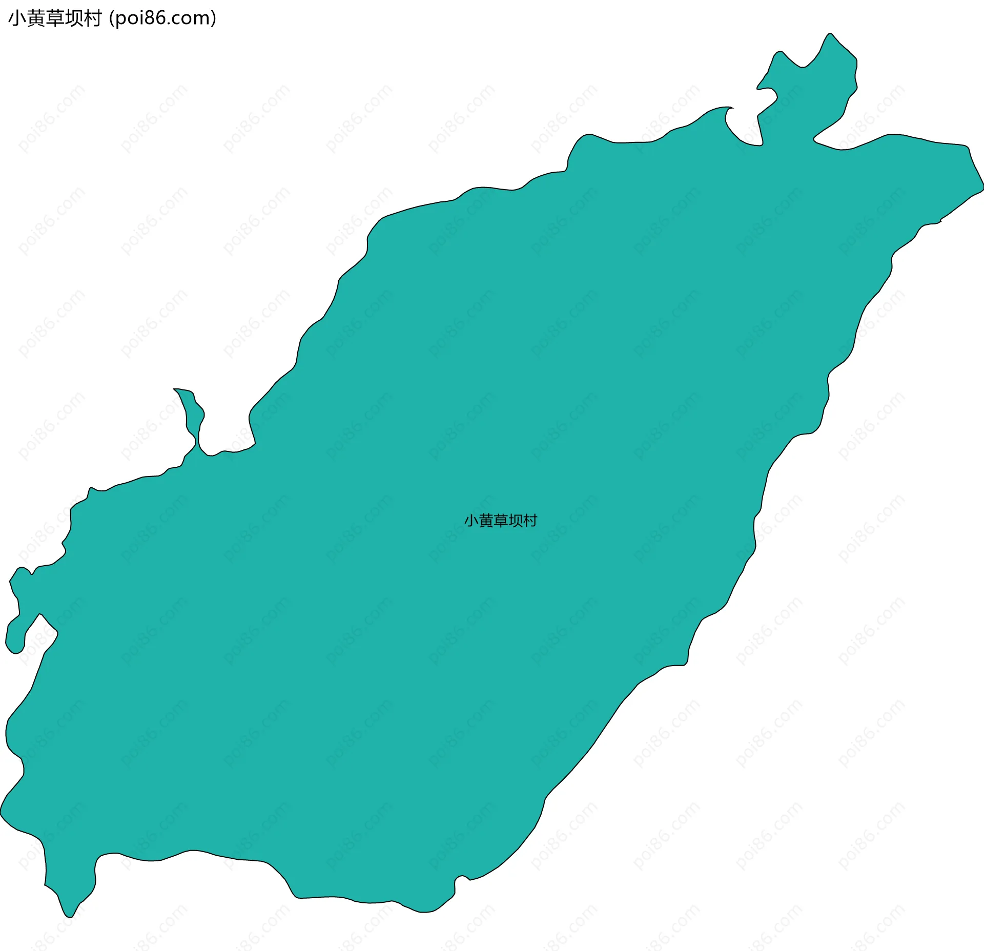 小黄草坝村边界地图