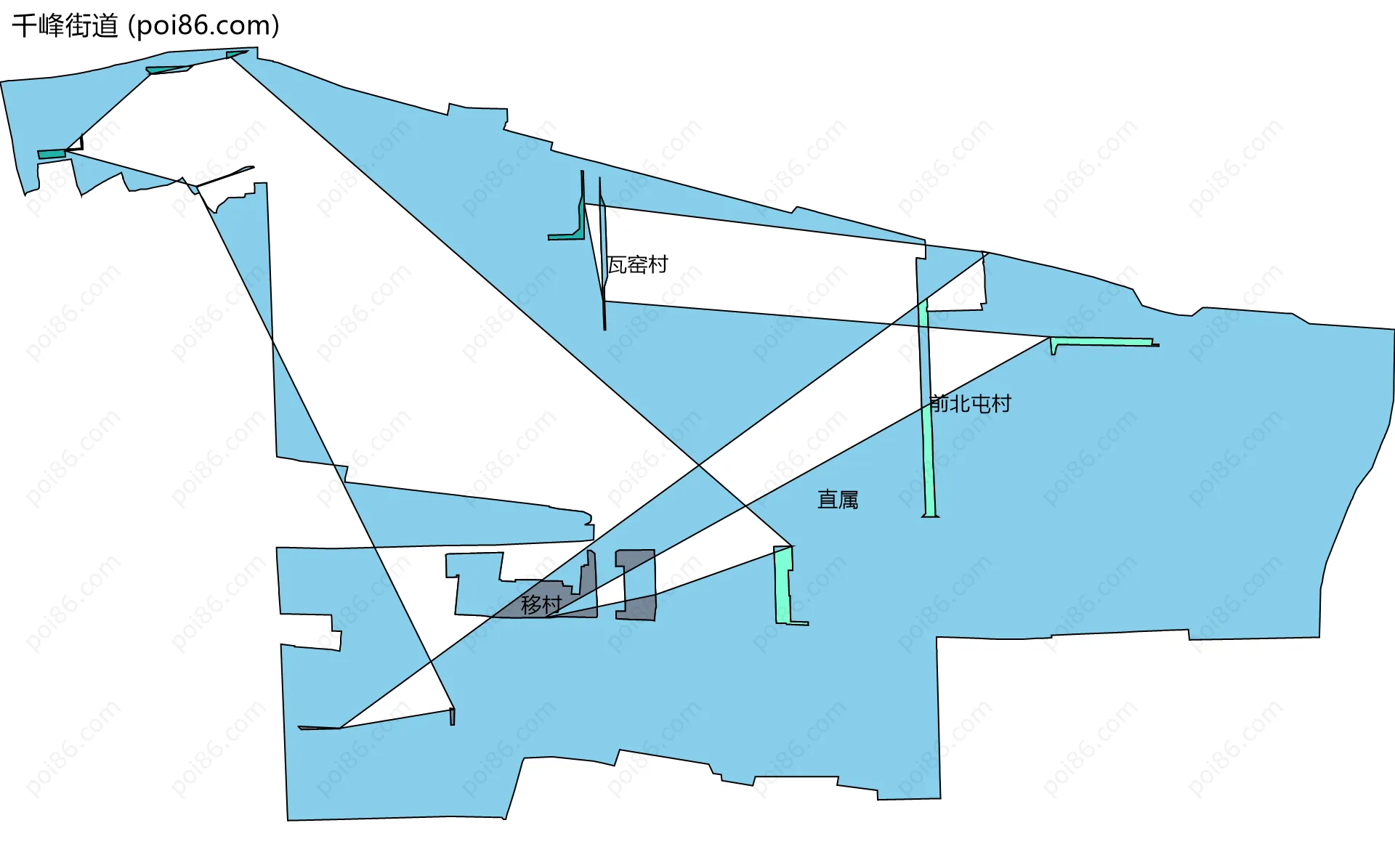 千峰街道边界地图(五级行政区划)