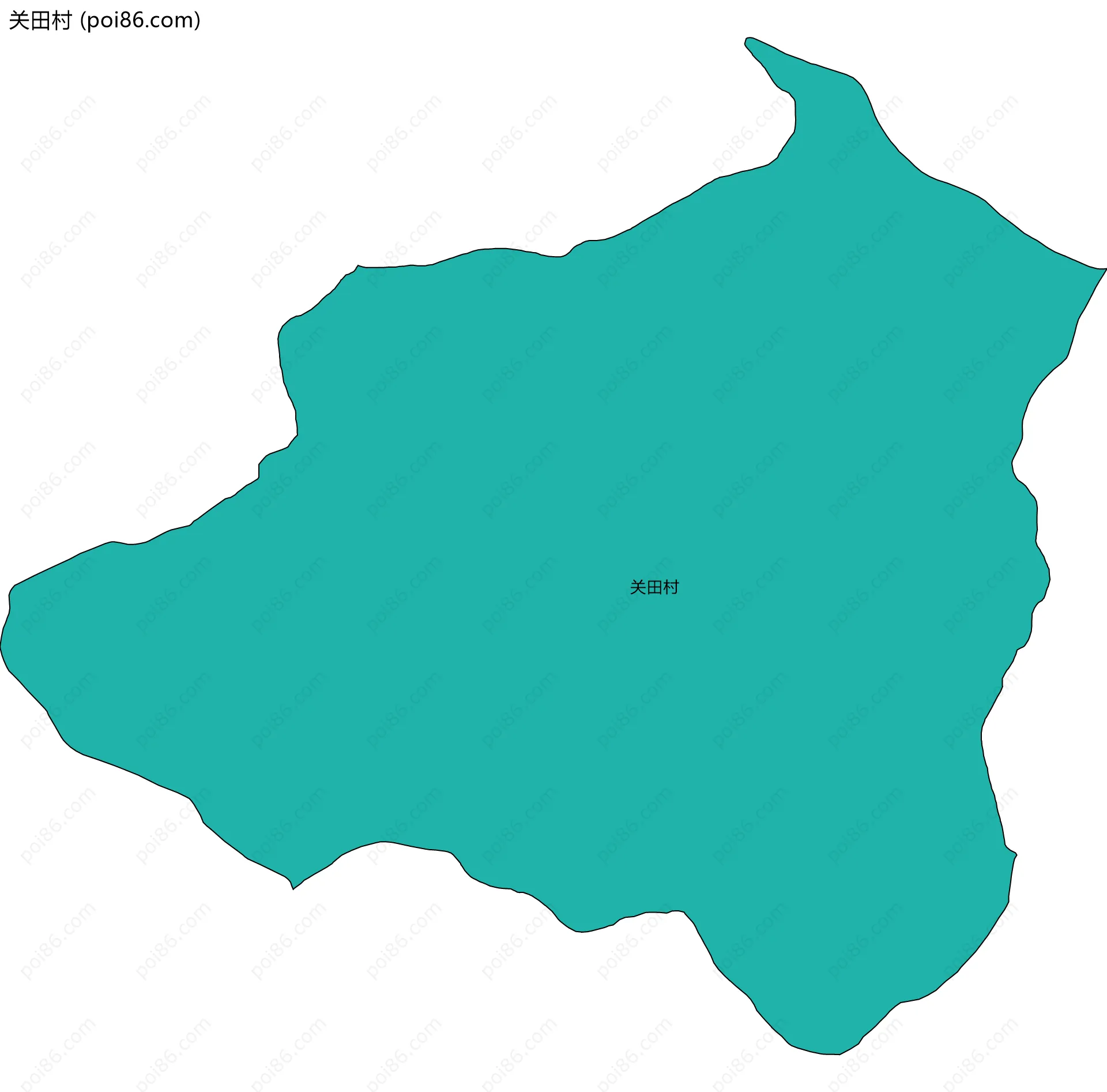 关田村边界地图