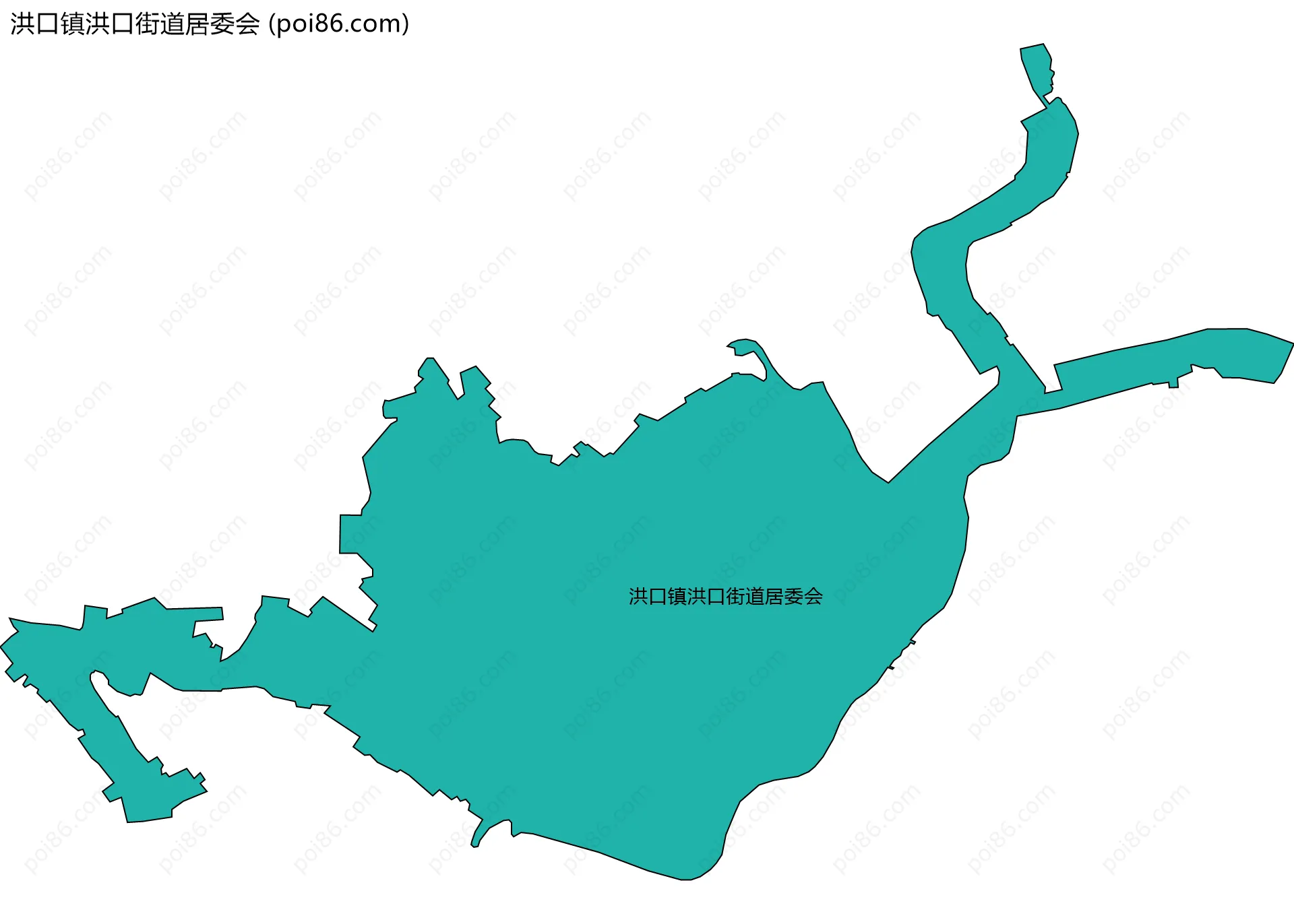 洪口镇洪口街道居委会边界地图