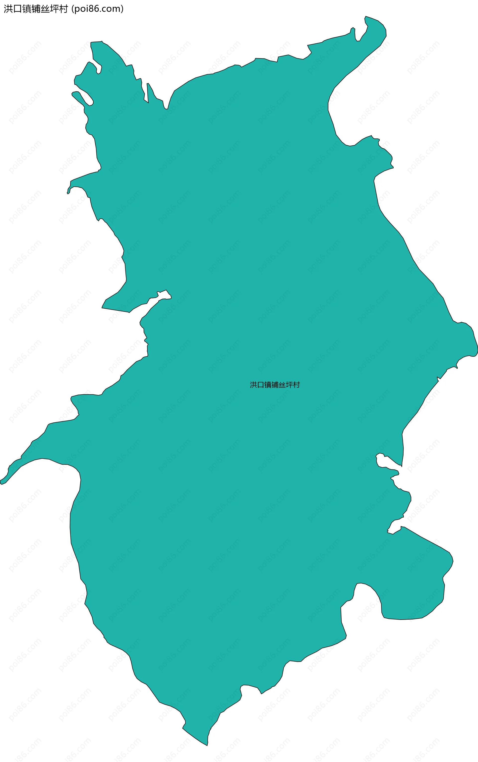 洪口镇铺丝坪村边界地图