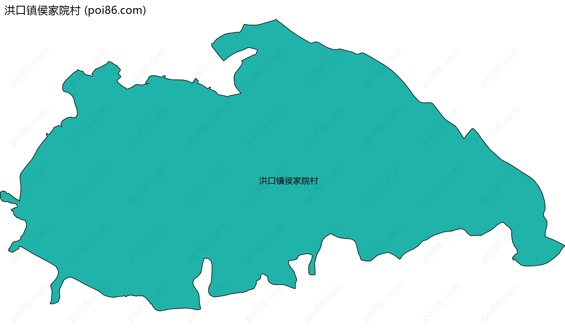 洪口镇侯家院村边界地图