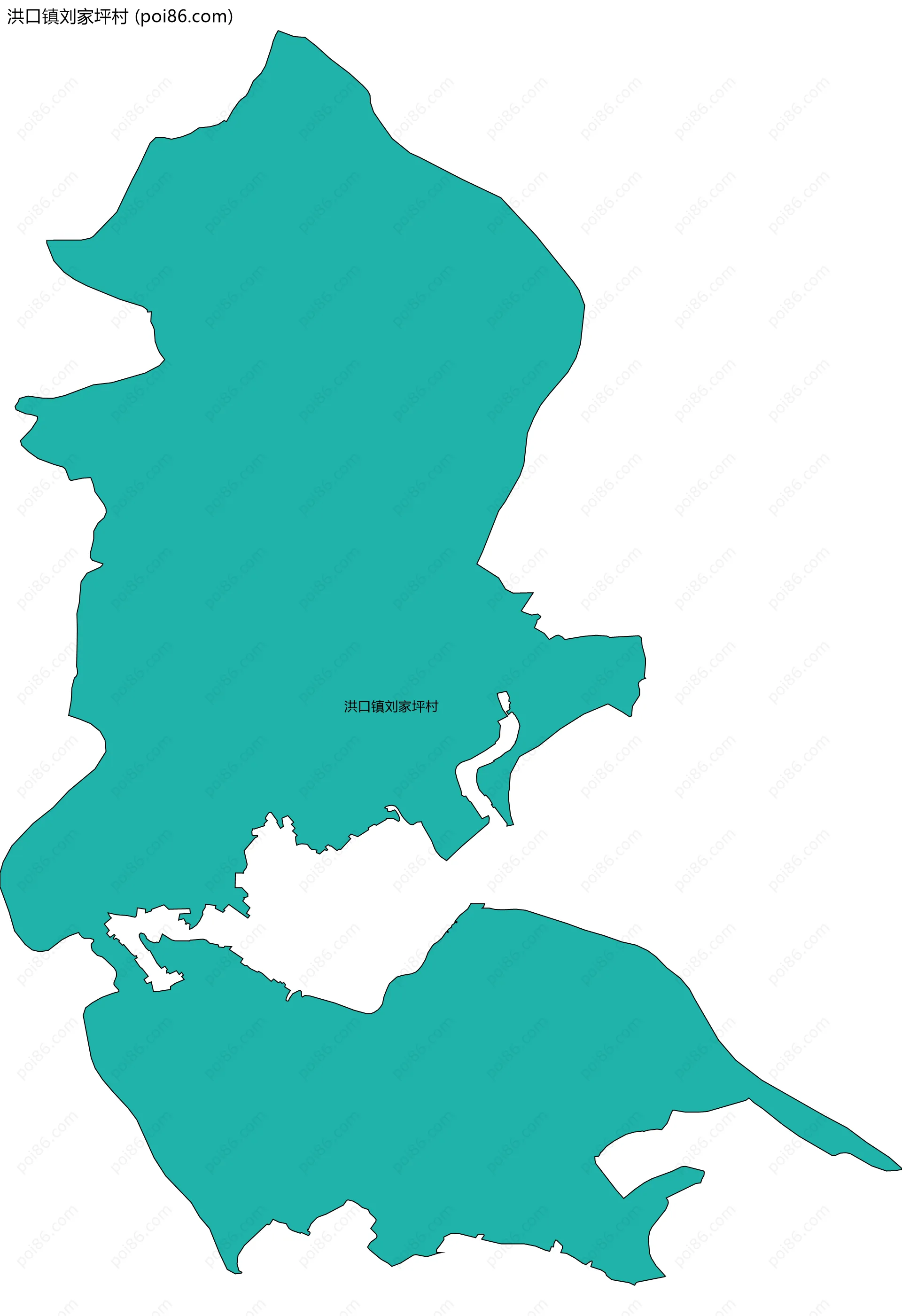 洪口镇刘家坪村边界地图