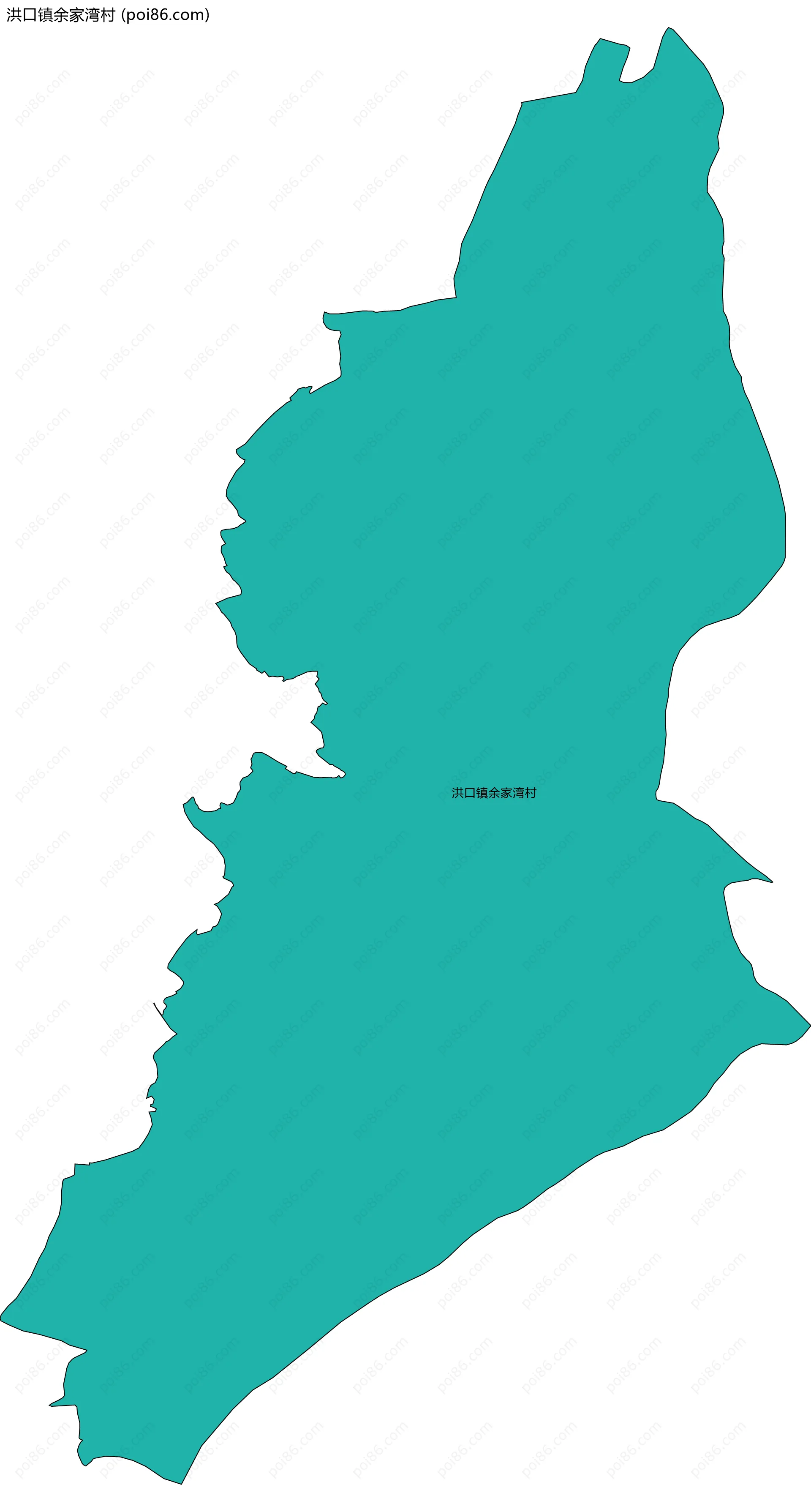 洪口镇余家湾村边界地图
