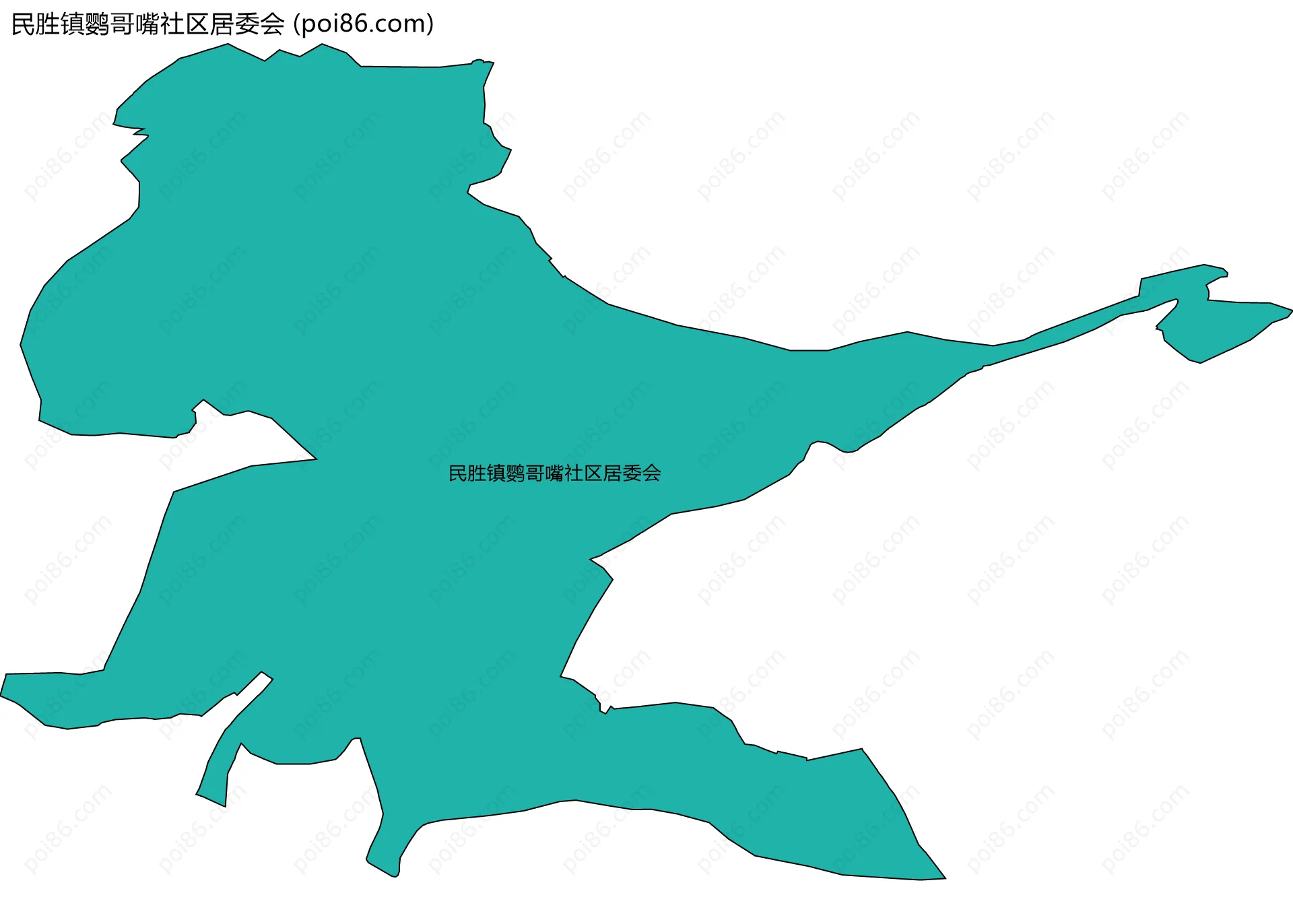 民胜镇鹦哥嘴社区居委会边界地图