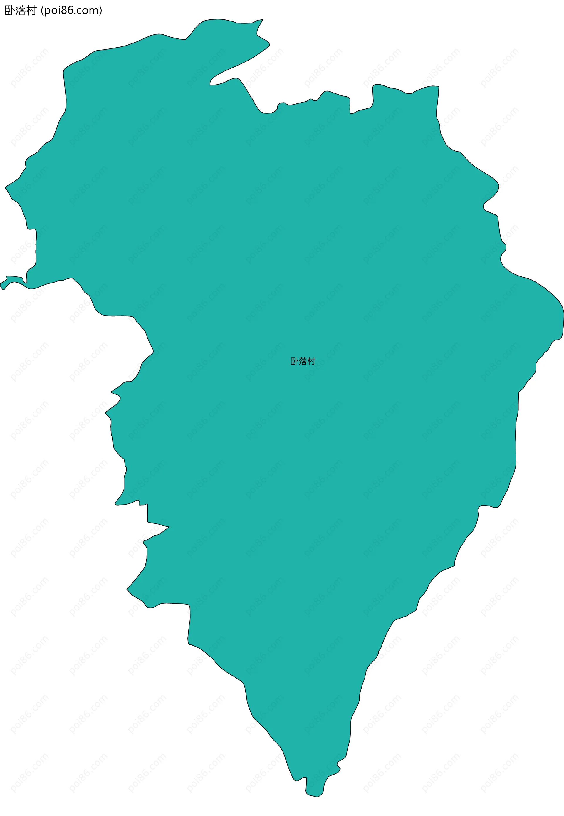 卧落村边界地图