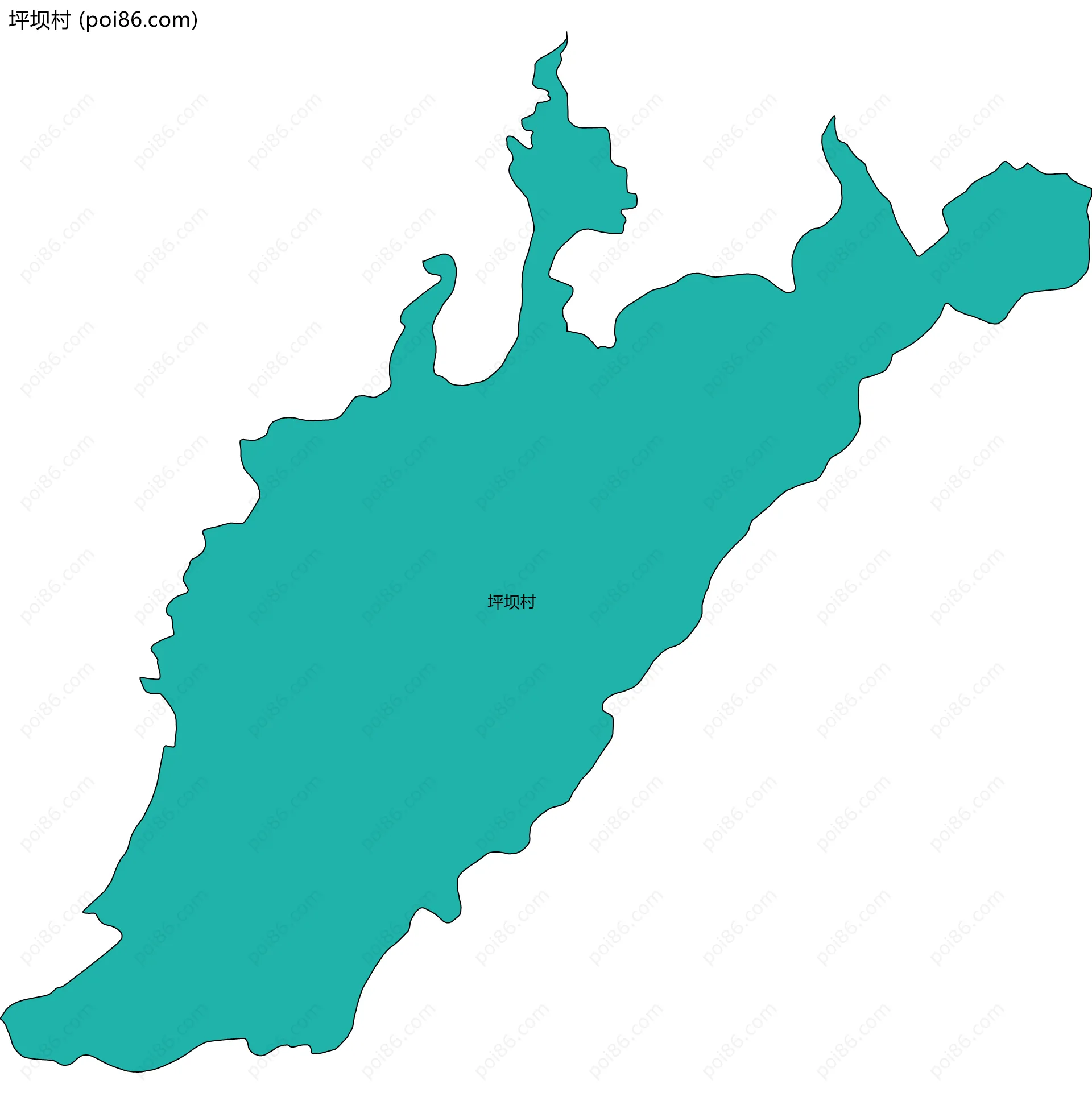 坪坝村边界地图