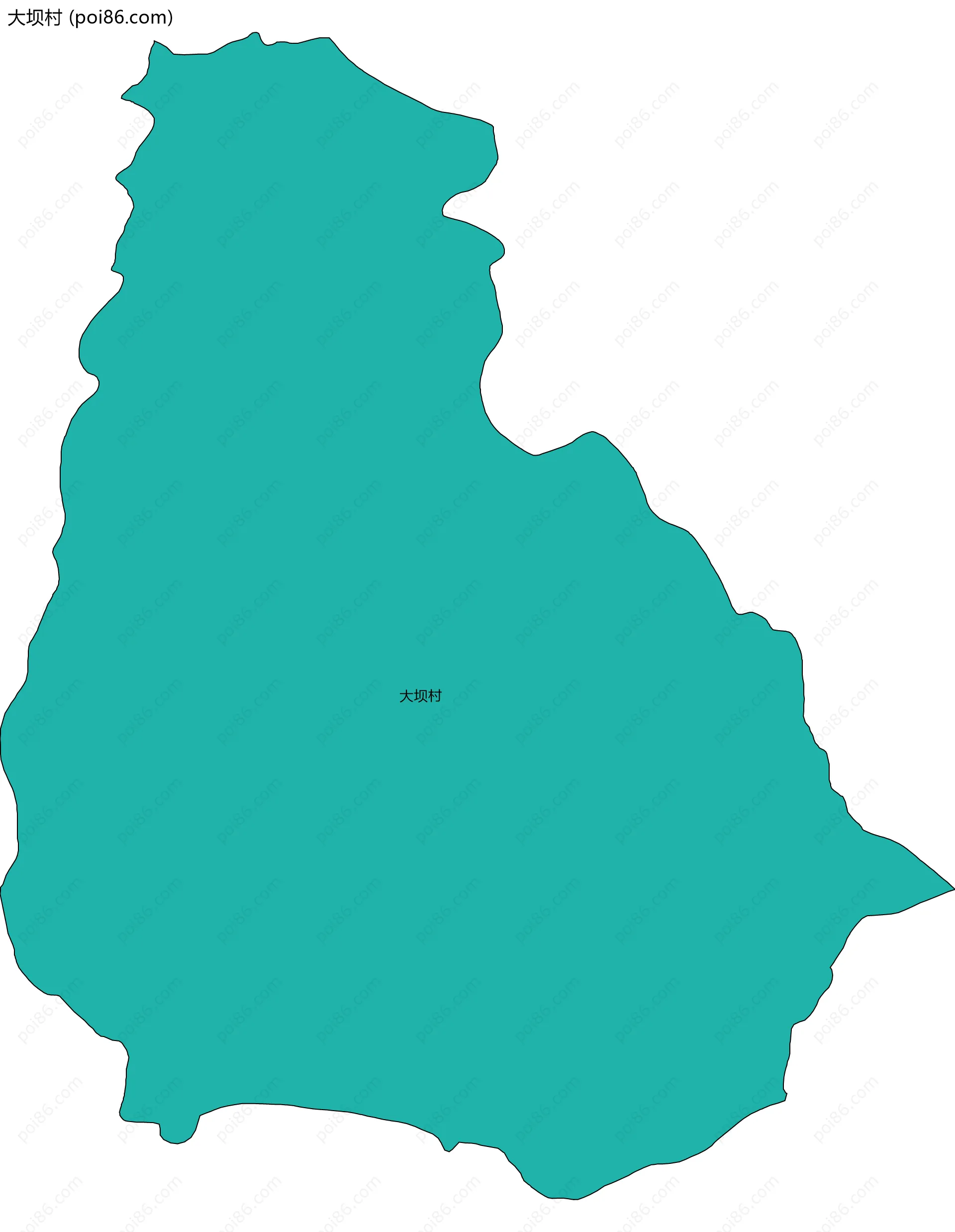 大坝村边界地图